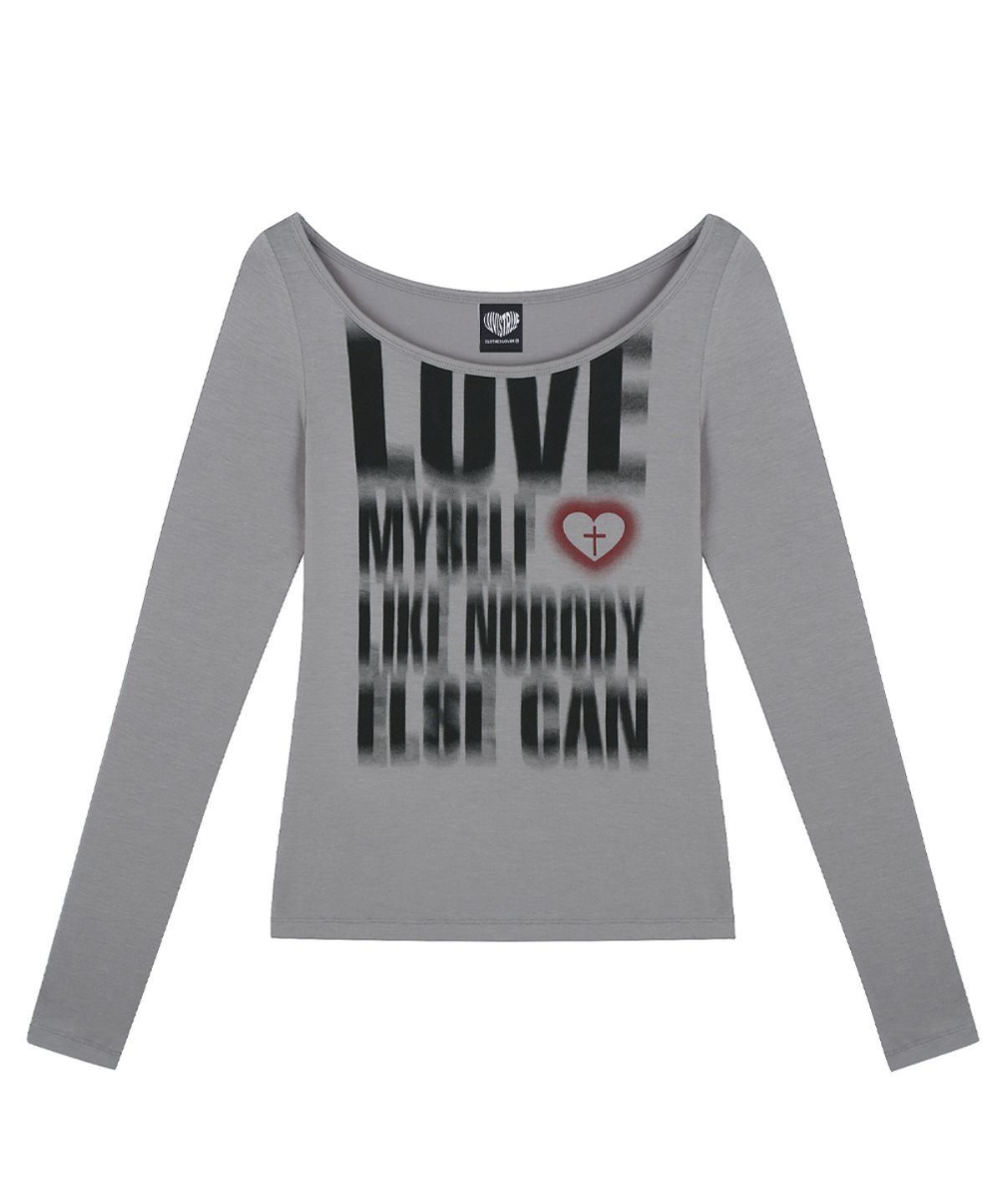 러브이즈트루(LUVISTRUE) RL DISTORTED LETTERING TEE(GRAY)