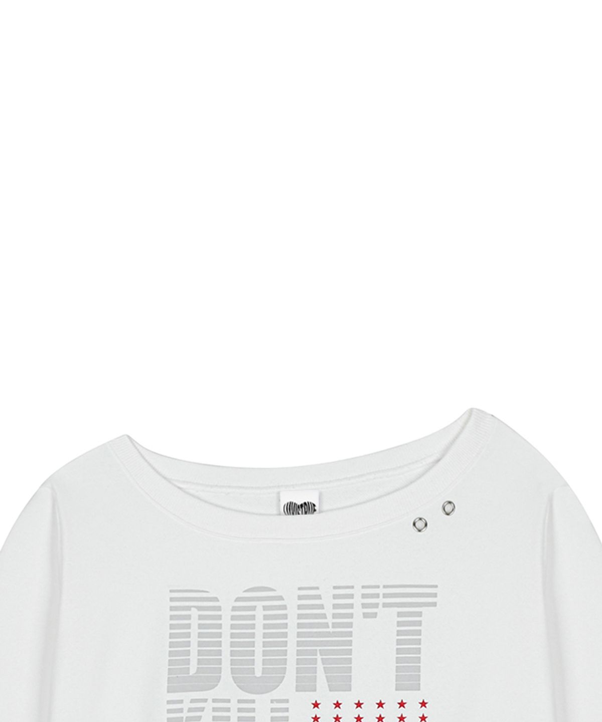 러브이즈트루(LUVISTRUE) RL EYELET ONE SHOULDER SWEATSHIRT(WHITE)