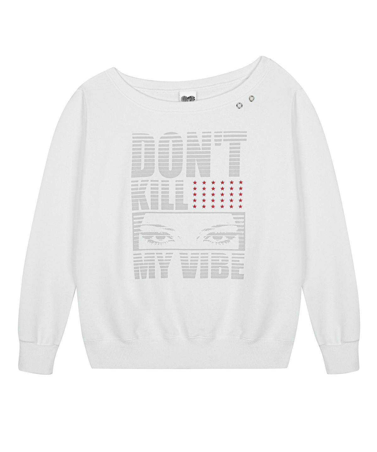 러브이즈트루(LUVISTRUE) RL EYELET ONE SHOULDER SWEATSHIRT(WHITE)