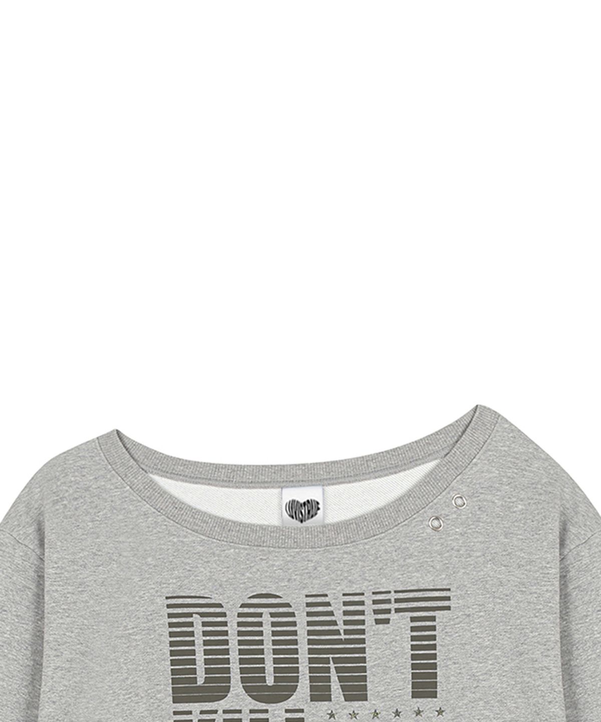 러브이즈트루(LUVISTRUE) RL EYELET ONE SHOULDER SWEATSHIRT(GRAY)