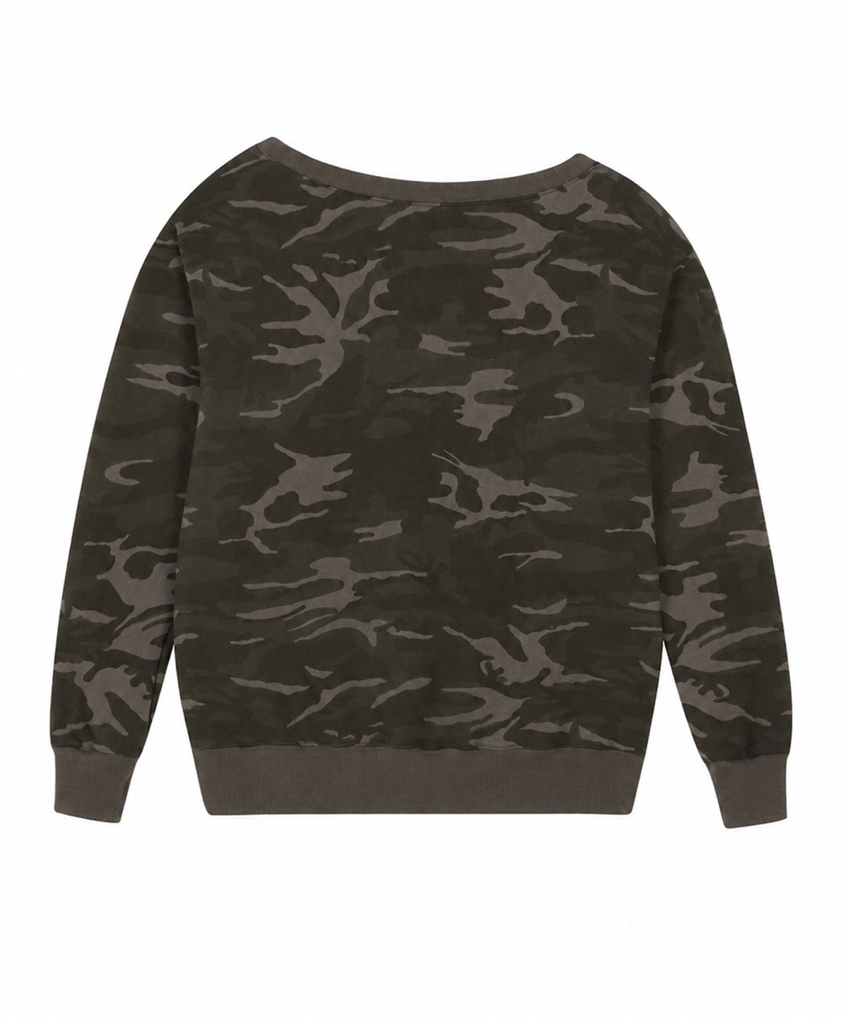 러브이즈트루(LUVISTRUE) RL EYELET ONE SHOULDER SWEATSHIRT(CAMO)