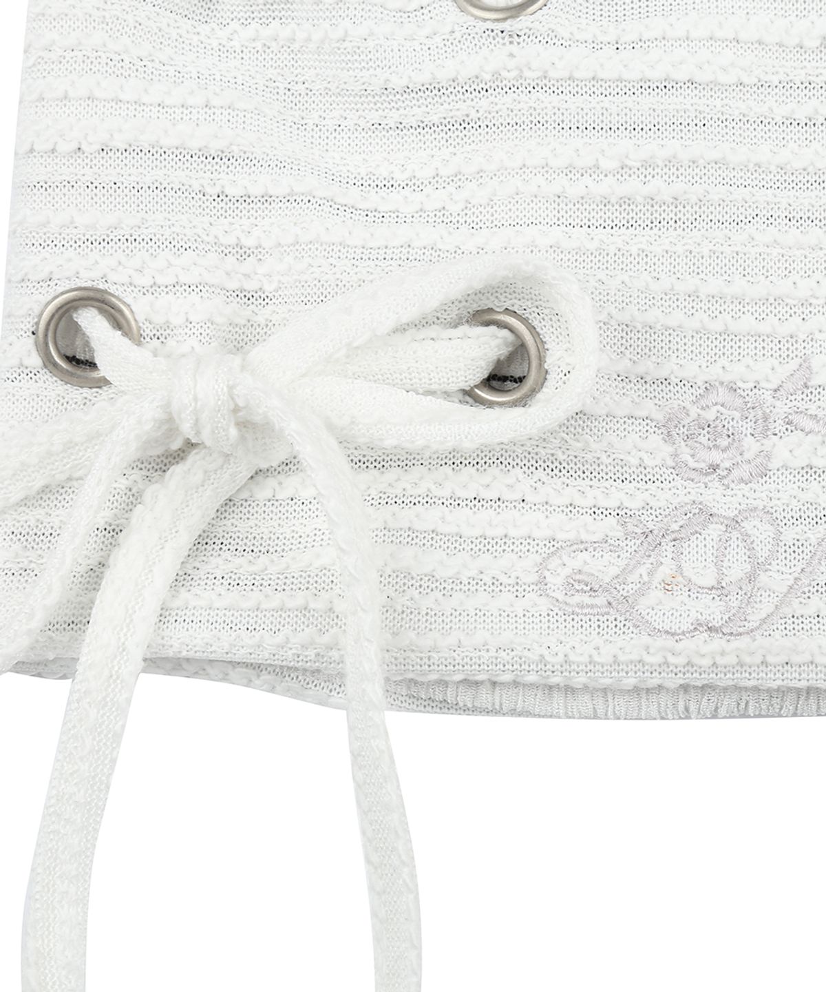 러브이즈트루(LUVISTRUE) RL EYELET STRING BEANIE(WHITE)
