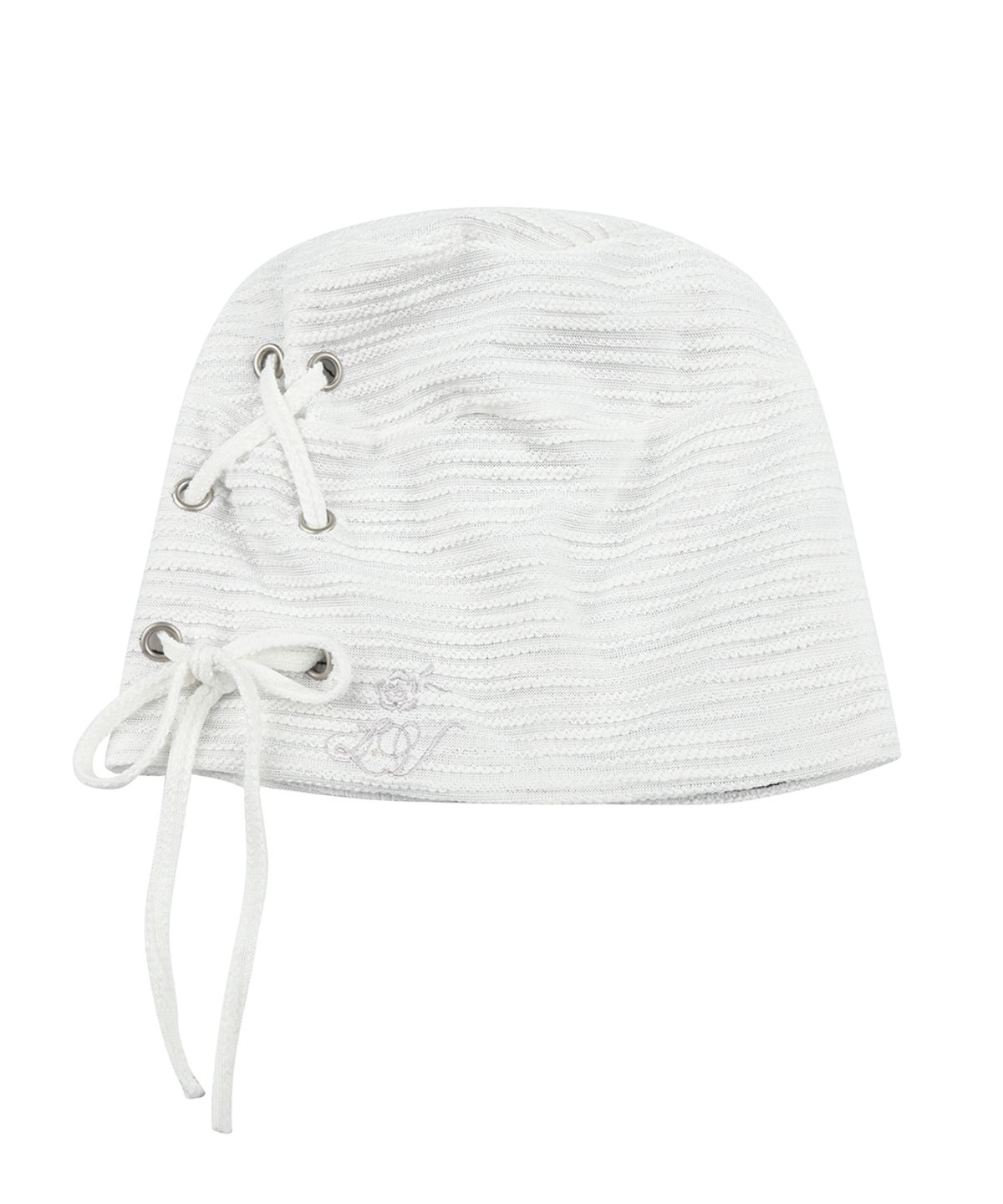 러브이즈트루(LUVISTRUE) RL EYELET STRING BEANIE(WHITE)