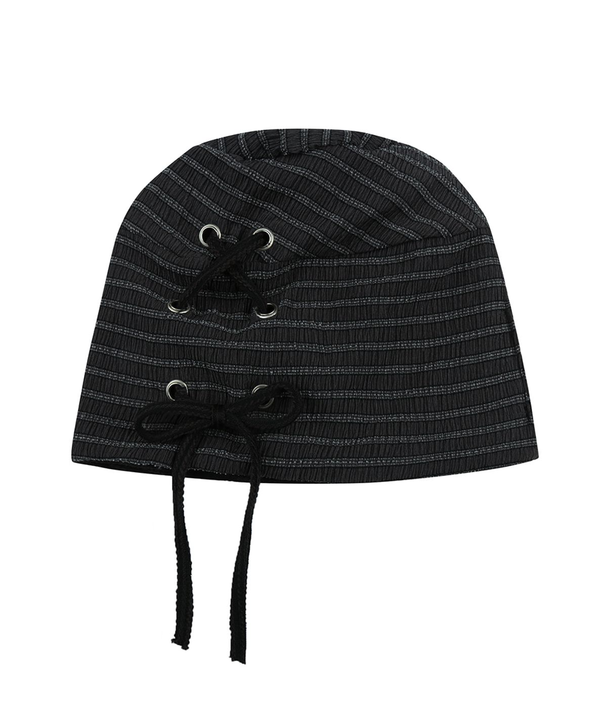 러브이즈트루(LUVISTRUE) RL EYELET STRING BEANIE(BLACK)
