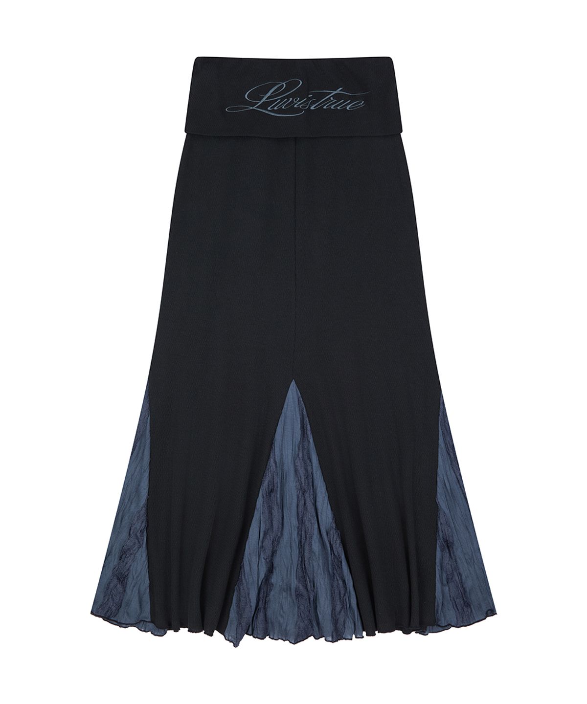러브이즈트루(LUVISTRUE) RL FOLDING LONG SKIRT(BLACK)