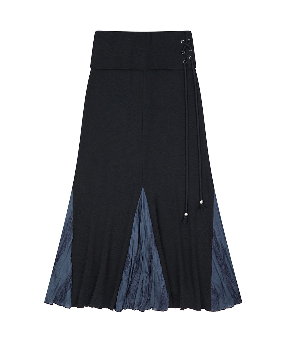 러브이즈트루(LUVISTRUE) RL FOLDING LONG SKIRT(BLACK)