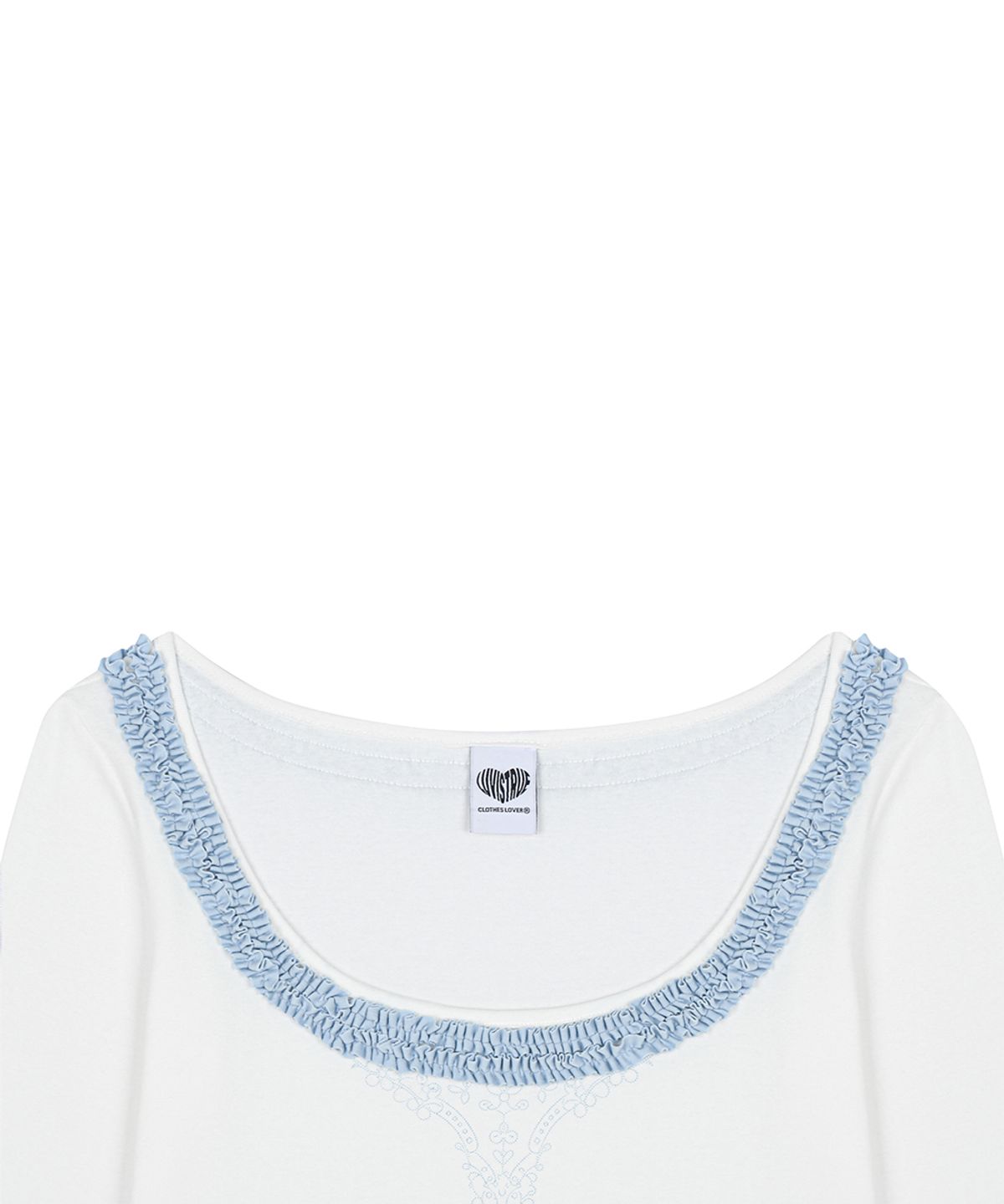 러브이즈트루(LUVISTRUE) RL FRILL SLEEVE TEE(WHITE)