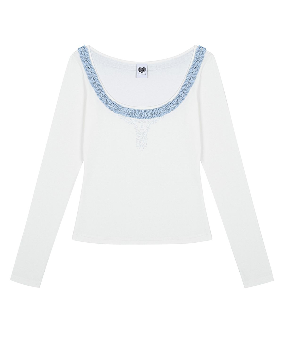 러브이즈트루(LUVISTRUE) RL FRILL SLEEVE TEE(WHITE)