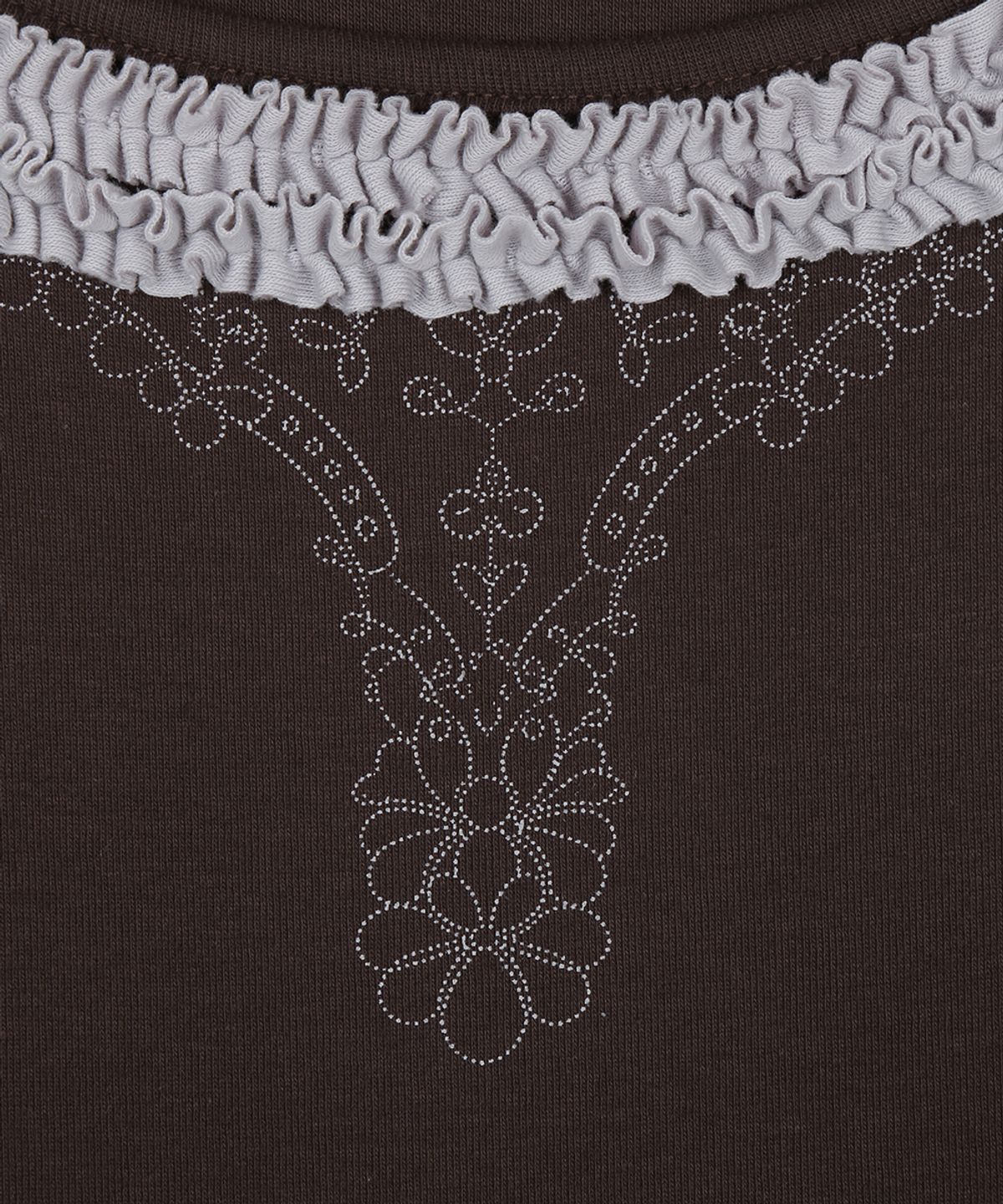 러브이즈트루(LUVISTRUE) RL FRILL SLEEVE TEE(BROWN)