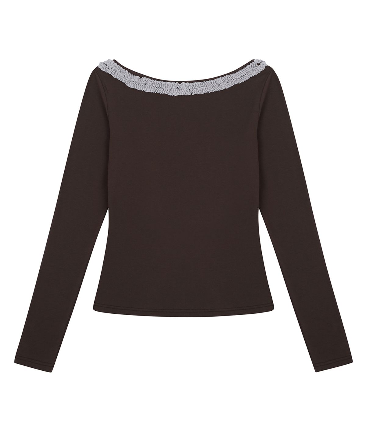 러브이즈트루(LUVISTRUE) RL FRILL SLEEVE TEE(BROWN)
