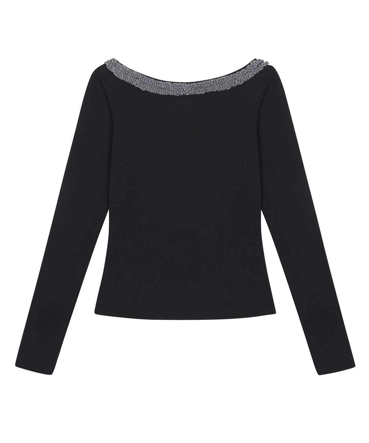 러브이즈트루(LUVISTRUE) RL FRILL SLEEVE TEE(BLACK)