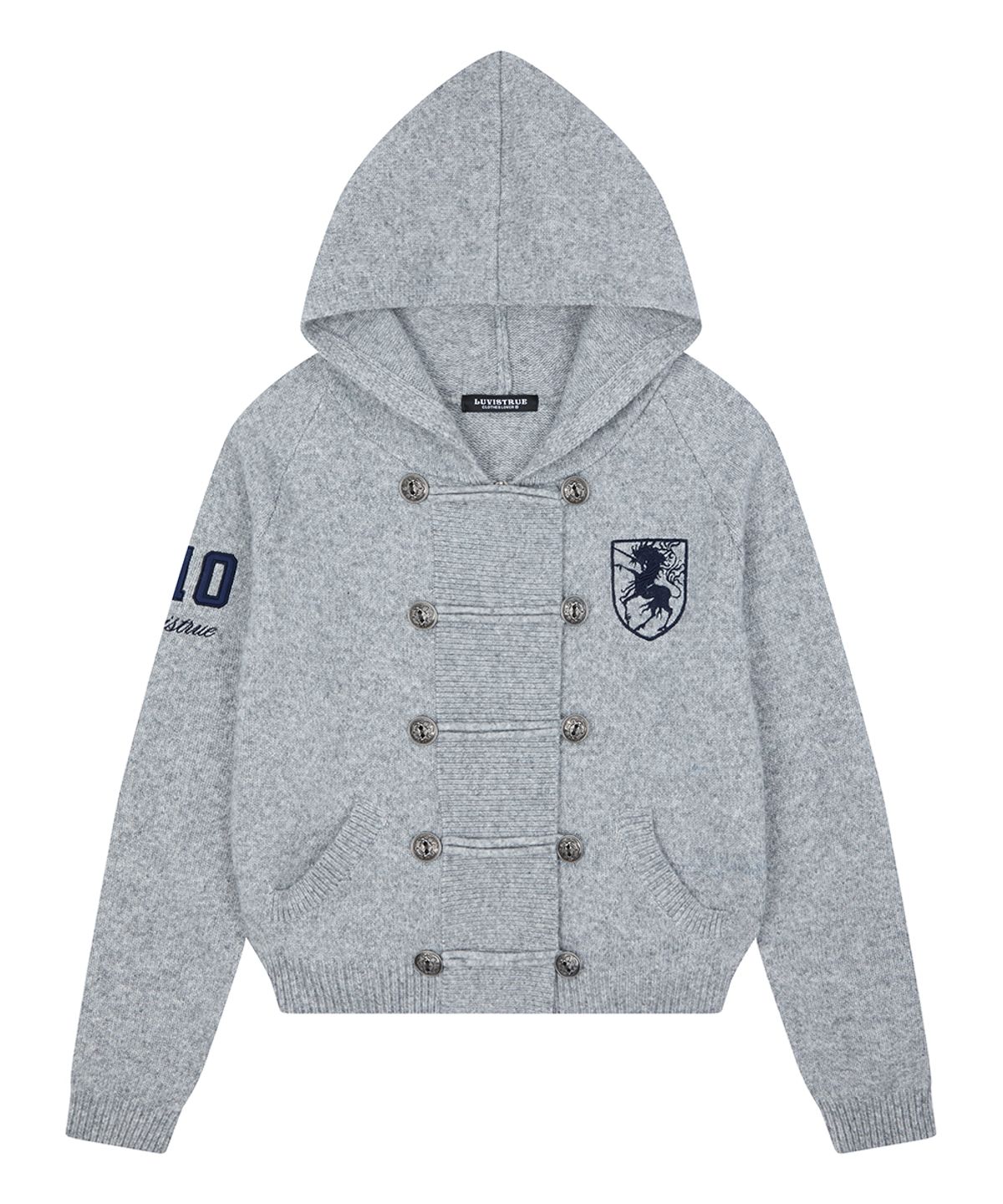 러브이즈트루(LUVISTRUE) RL HORSE 910 KNIT ZIP UP(GRAY)