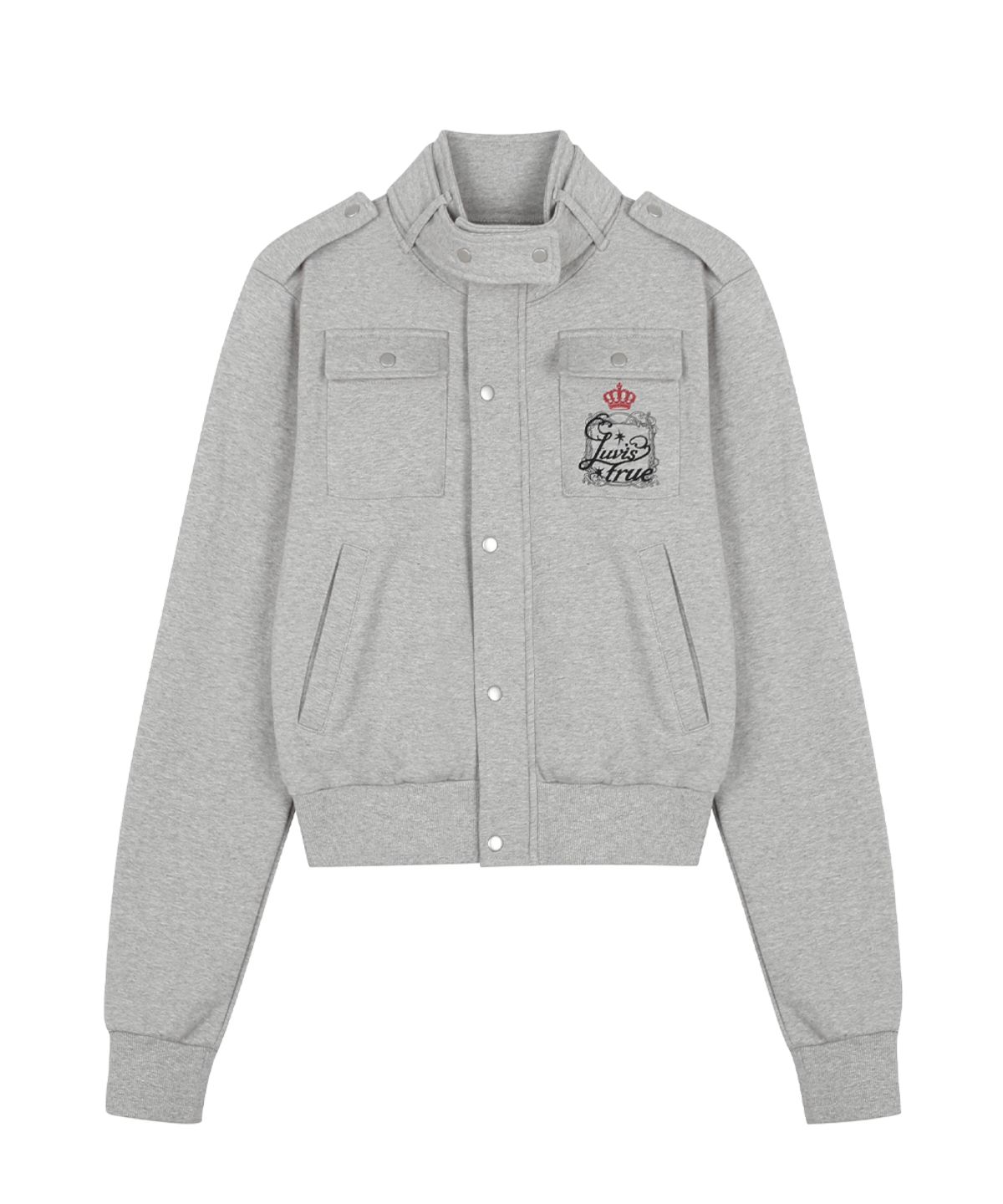 러브이즈트루(LUVISTRUE) RL LAYERED ANGEL TRAINING ZIP UP(GRAY)