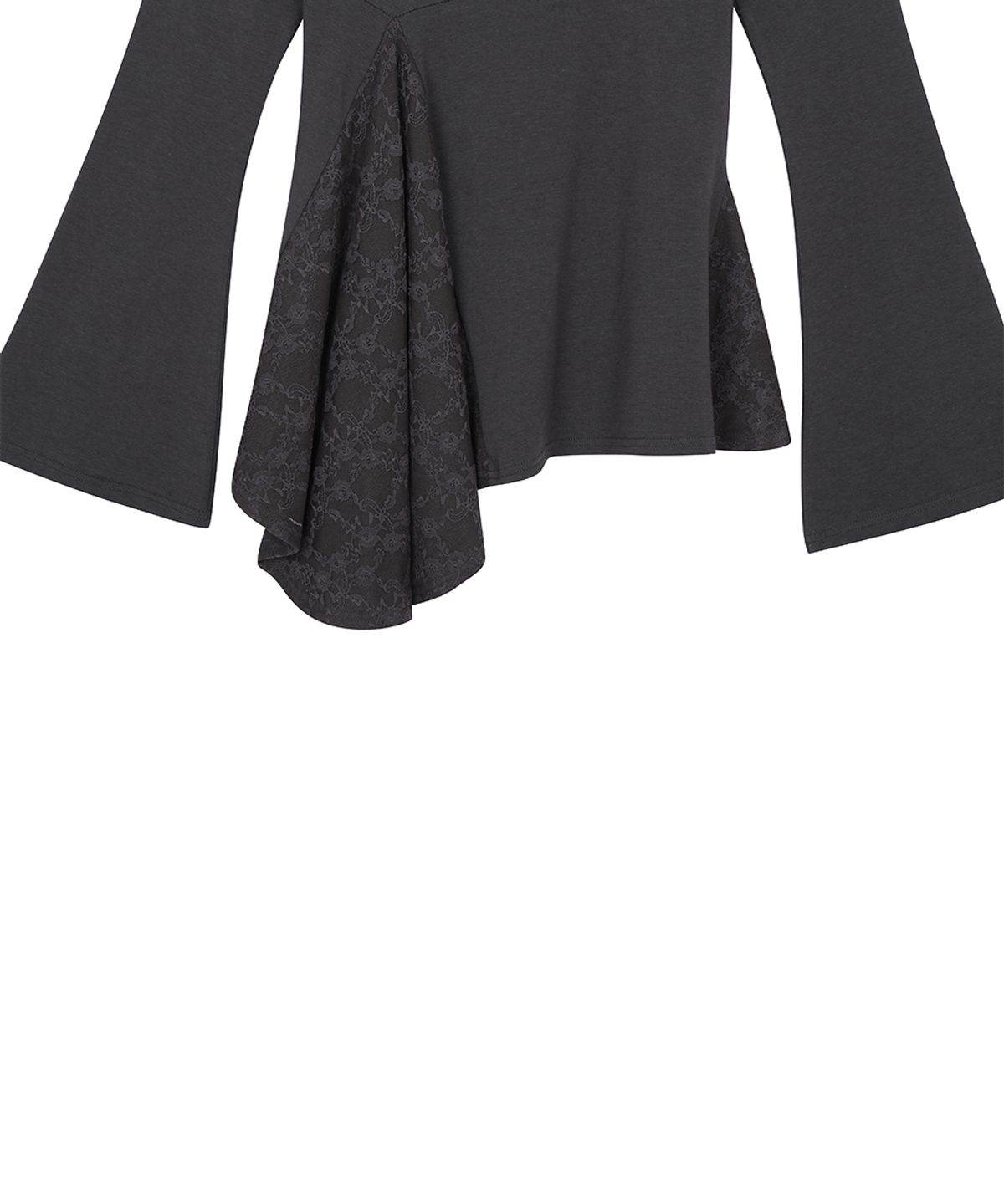 러브이즈트루(LUVISTRUE) RL LAYERED LACE TEE(CHARCOAL)