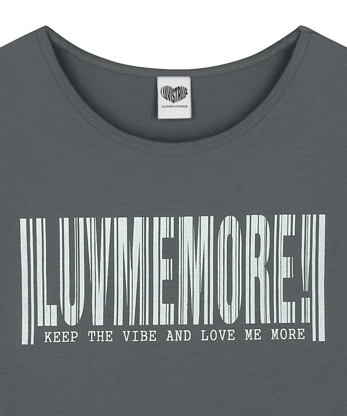 러브이즈트루(LUVISTRUE) RL LUVMEMORE SHIRRING TEE(CHARCOAL)
