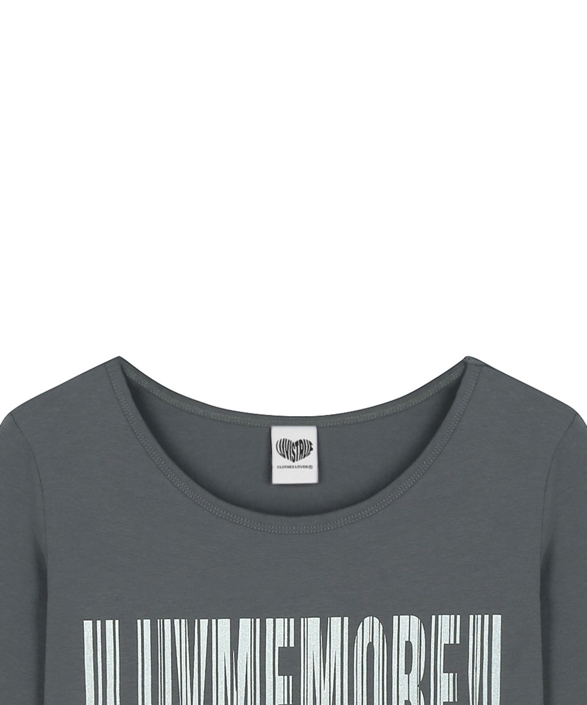 러브이즈트루(LUVISTRUE) RL LUVMEMORE SHIRRING TEE(CHARCOAL)