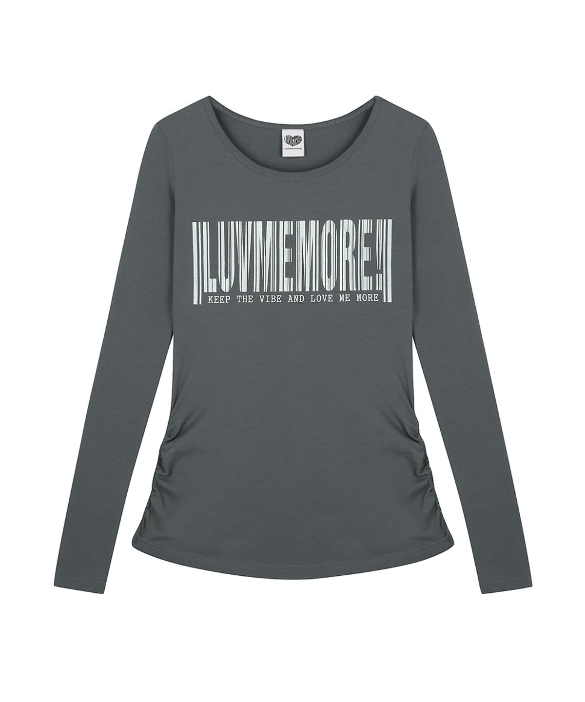 러브이즈트루(LUVISTRUE) RL LUVMEMORE SHIRRING TEE(CHARCOAL)