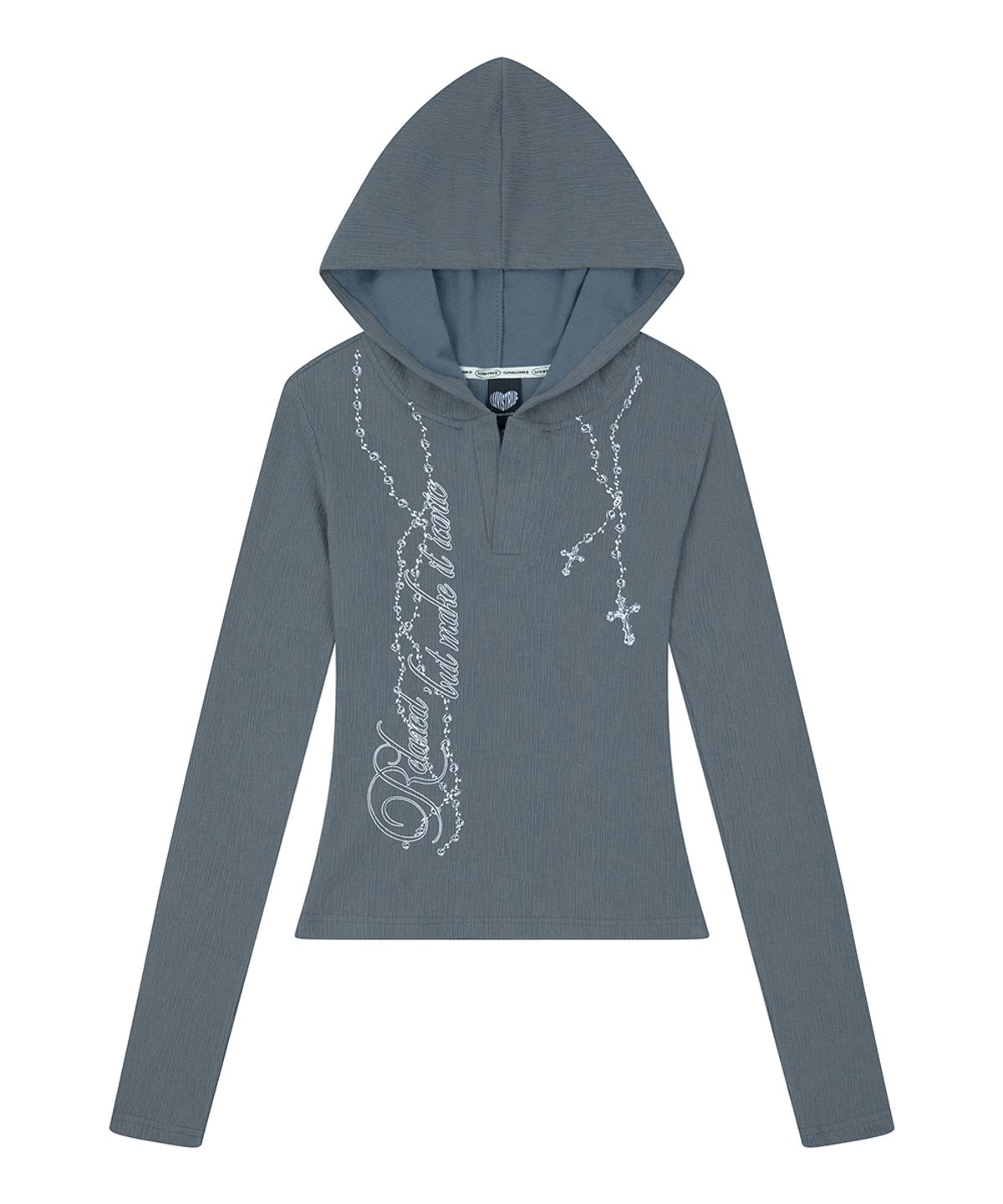 러브이즈트루(LUVISTRUE) RL ROSARY HOOD T-SHIRT(CHARCOAL)