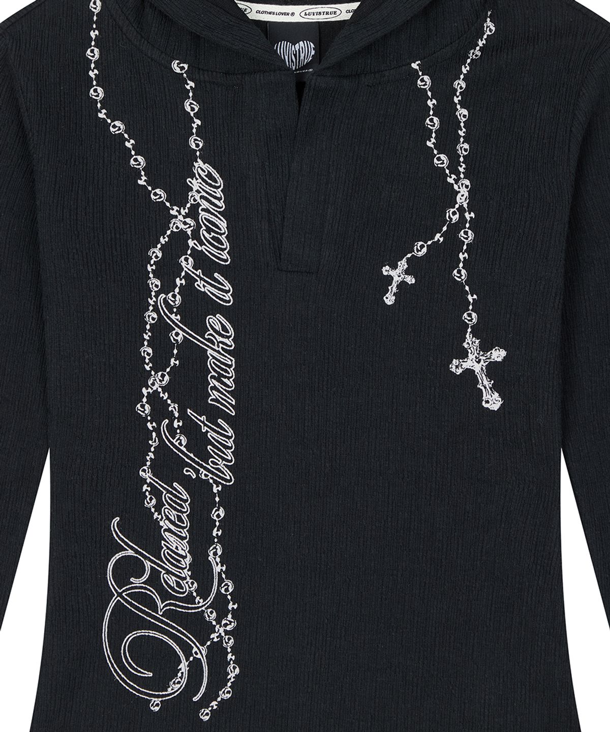 러브이즈트루(LUVISTRUE) RL ROSARY HOOD T-SHIRT(BLACK)