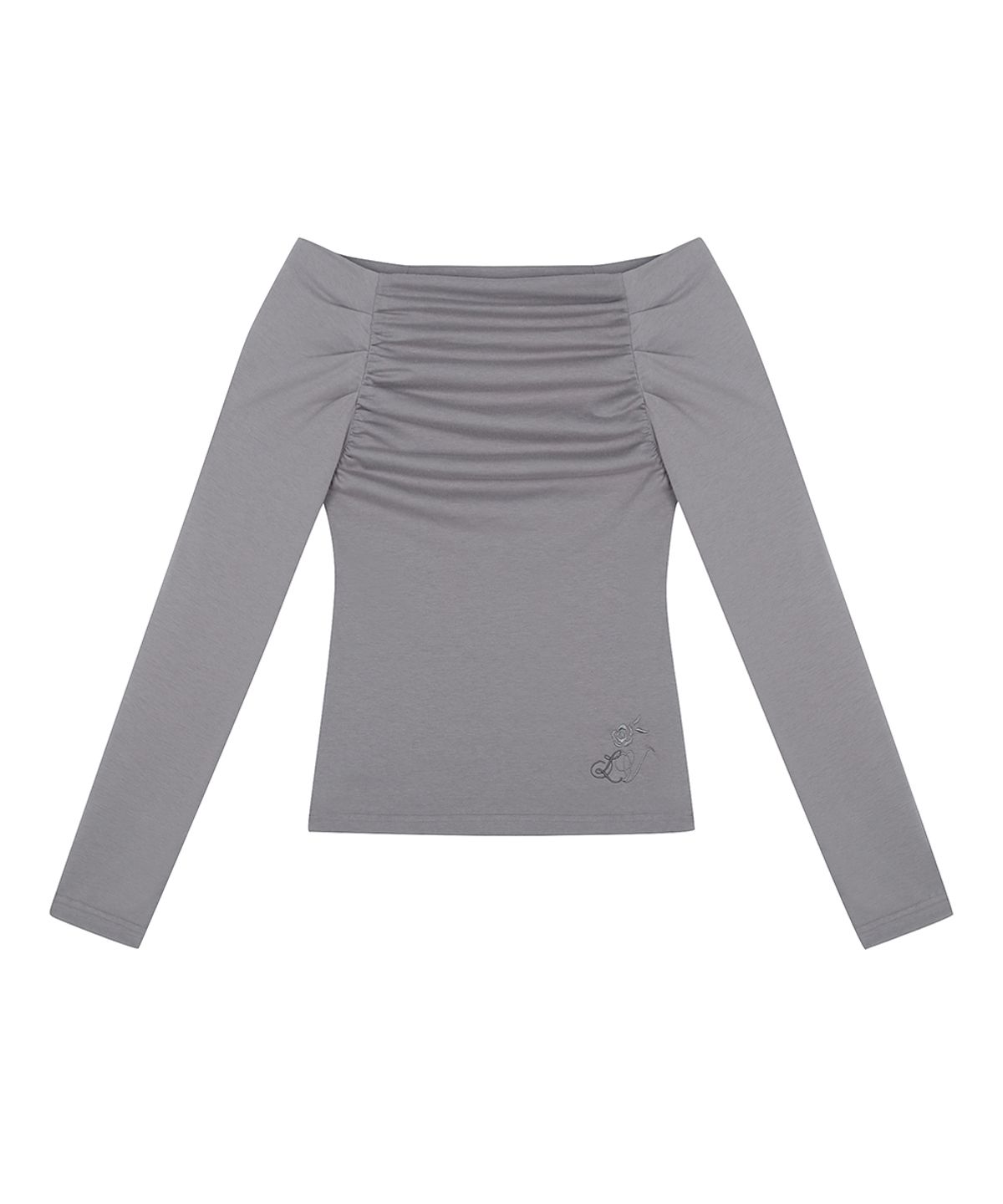 러브이즈트루(LUVISTRUE) RL SHIRRING SLEEVE(CHARCOAL)