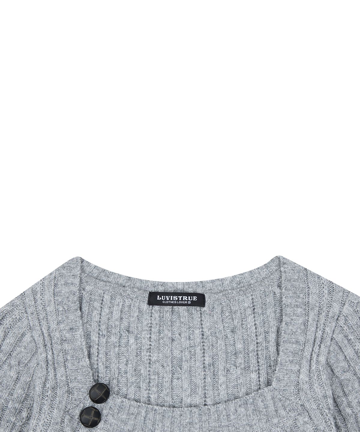 러브이즈트루(LUVISTRUE) RL SQUARE NECK KNIT(GRAY)