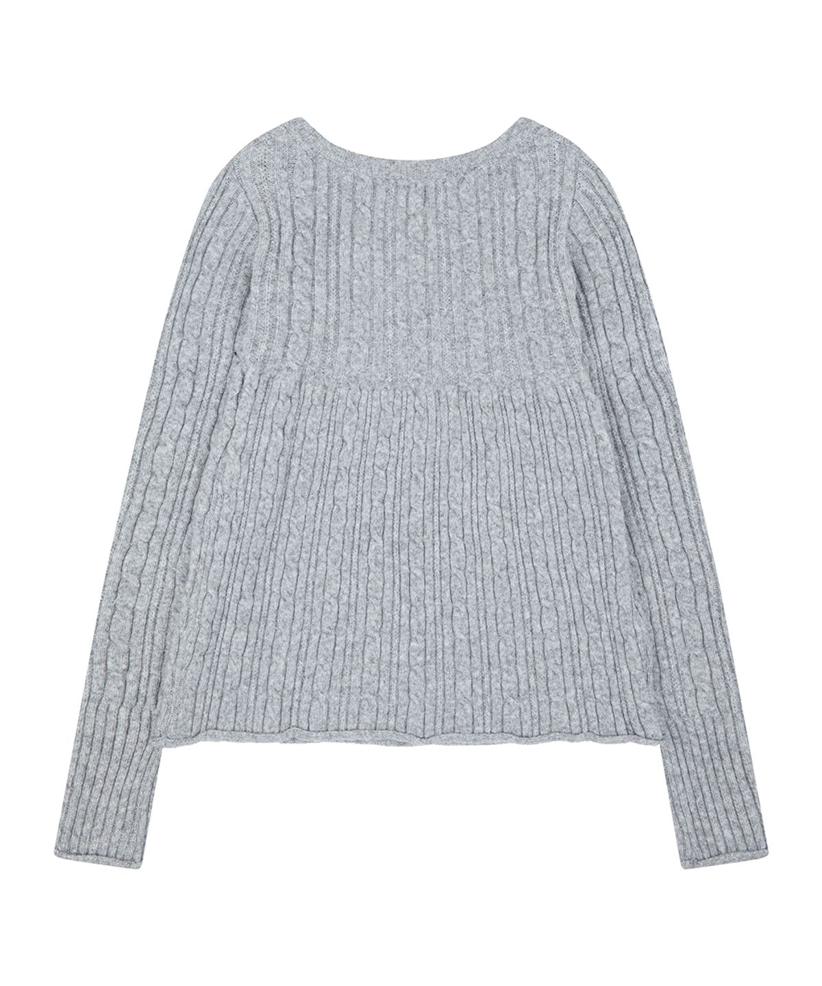 러브이즈트루(LUVISTRUE) RL SQUARE NECK KNIT(GRAY)