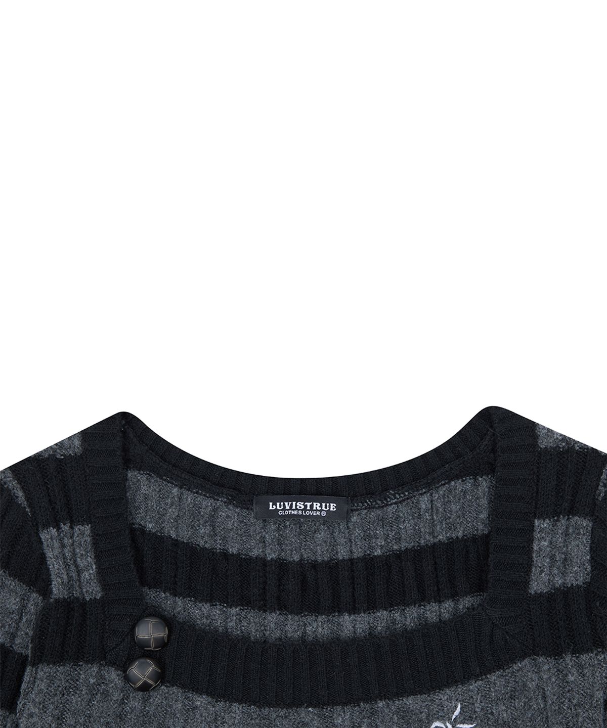 러브이즈트루(LUVISTRUE) RL SQUARE NECK KNIT(BLACK)