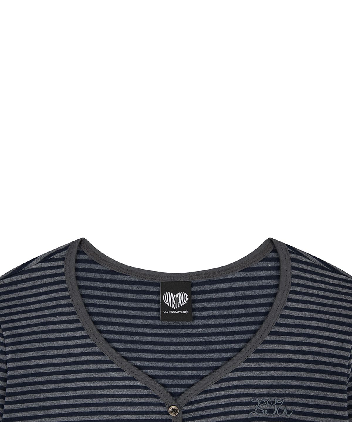 러브이즈트루(LUVISTRUE) BASIC ILOVEU SLEEVE TEE(NAVY)