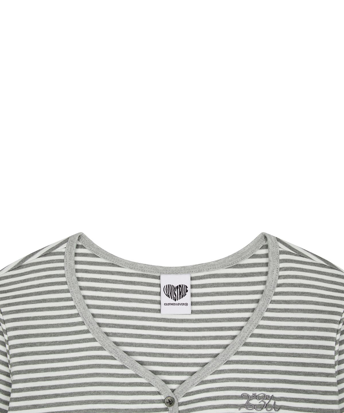 러브이즈트루(LUVISTRUE) BASIC ILOVEU SLEEVE TEE(GRAY)