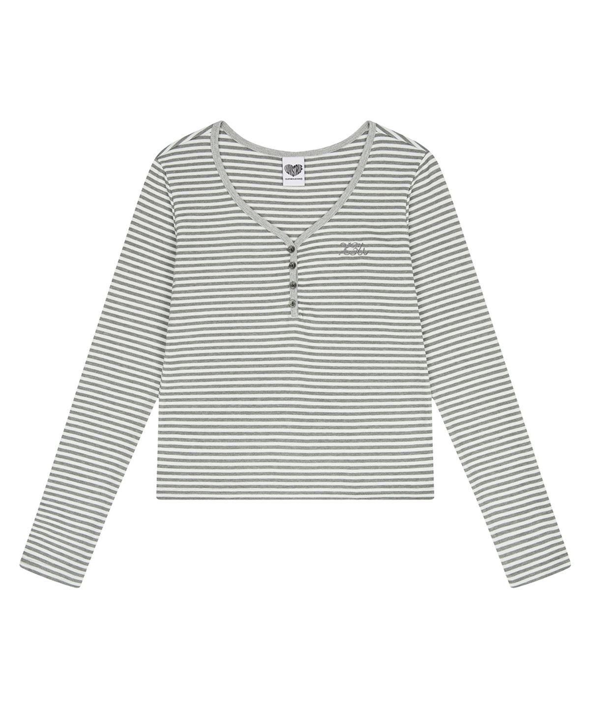 러브이즈트루(LUVISTRUE) BASIC ILOVEU SLEEVE TEE(GRAY)
