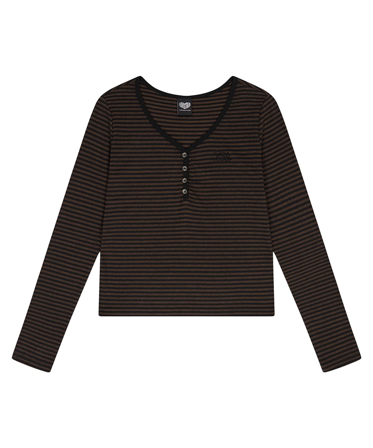 러브이즈트루(LUVISTRUE) BASIC ILOVEU SLEEVE TEE(BROWN)