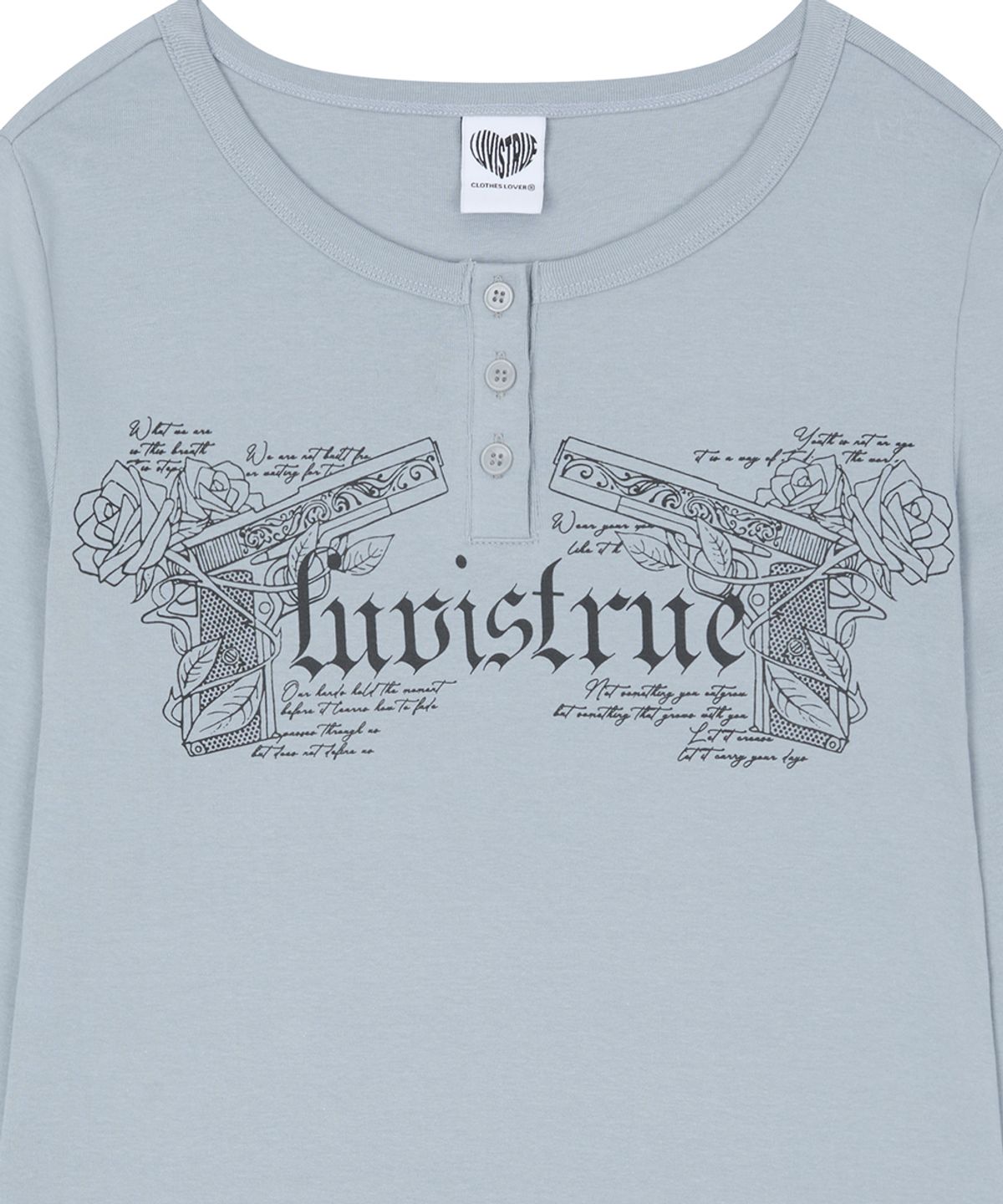러브이즈트루(LUVISTRUE) RL DOUBLE GUN LONG SLEEVE(GRAY)