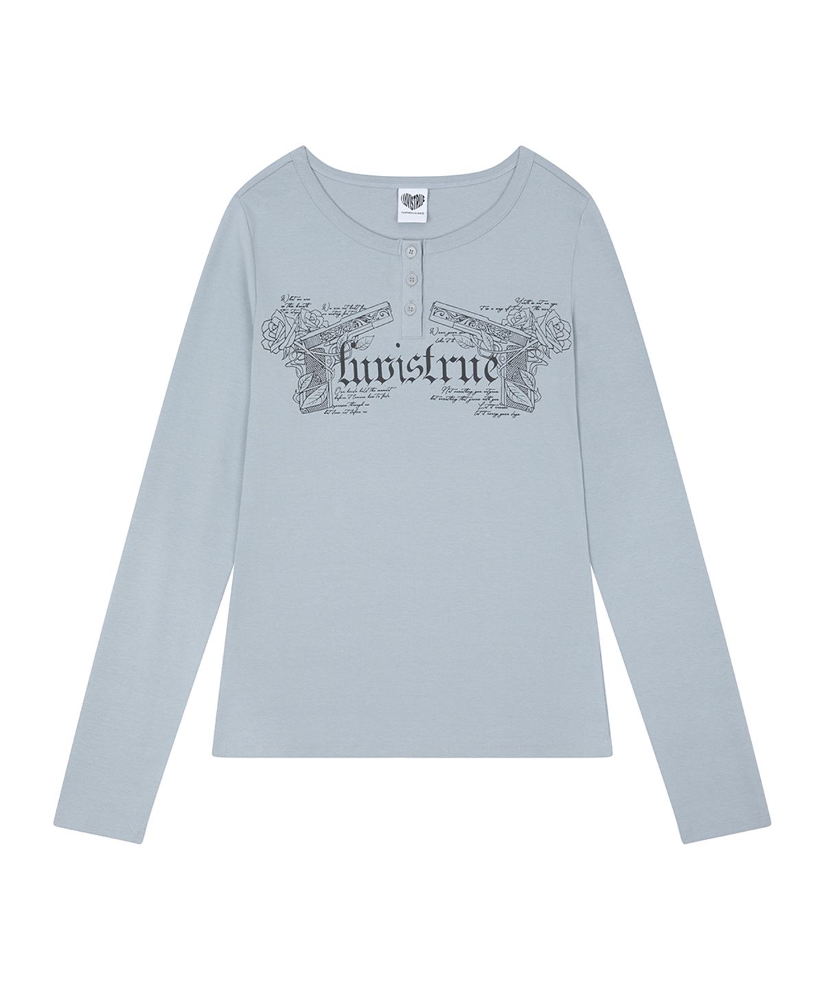 러브이즈트루(LUVISTRUE) RL DOUBLE GUN LONG SLEEVE(GRAY)