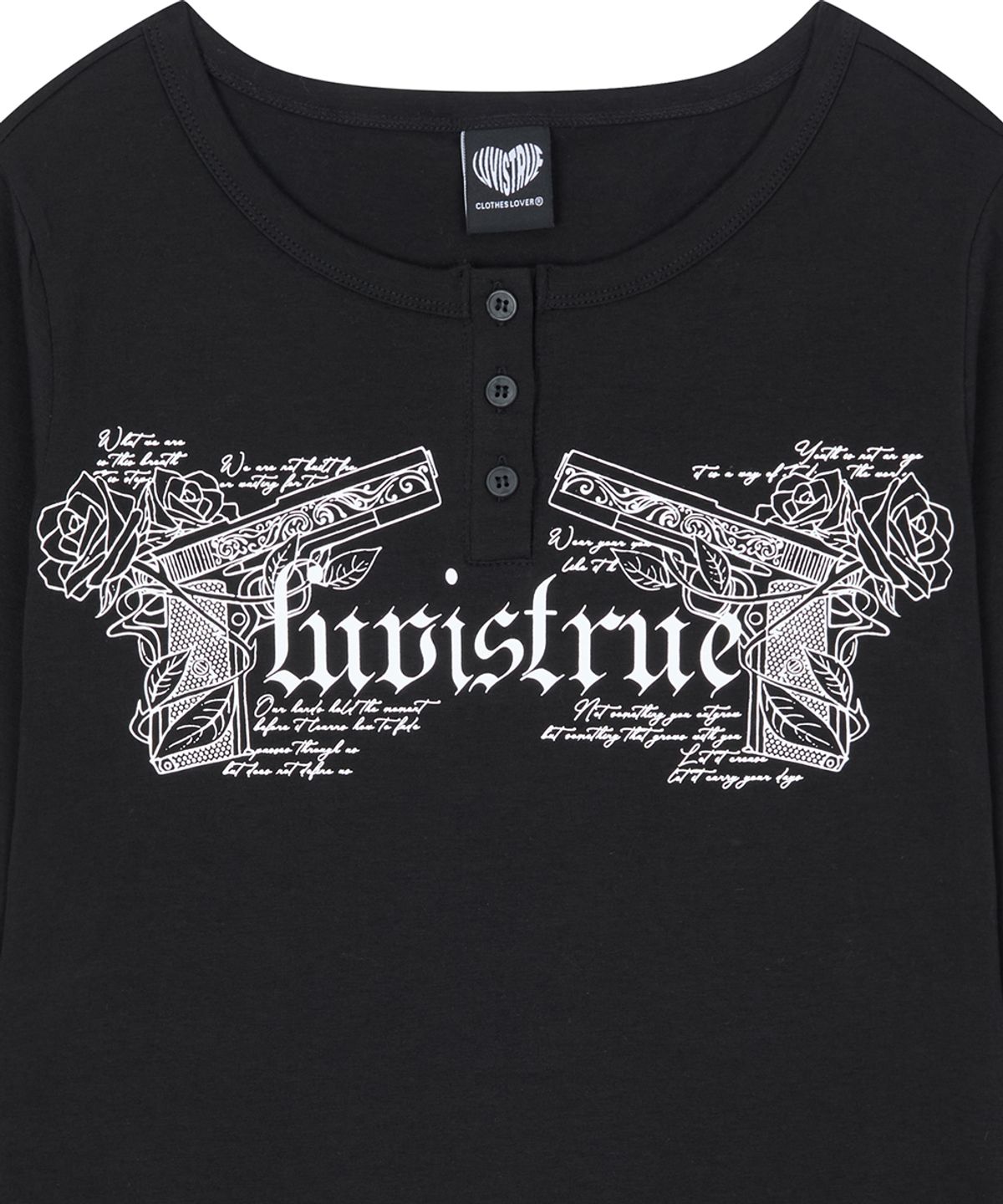 러브이즈트루(LUVISTRUE) RL DOUBLE GUN LONG SLEEVE(BLACK)