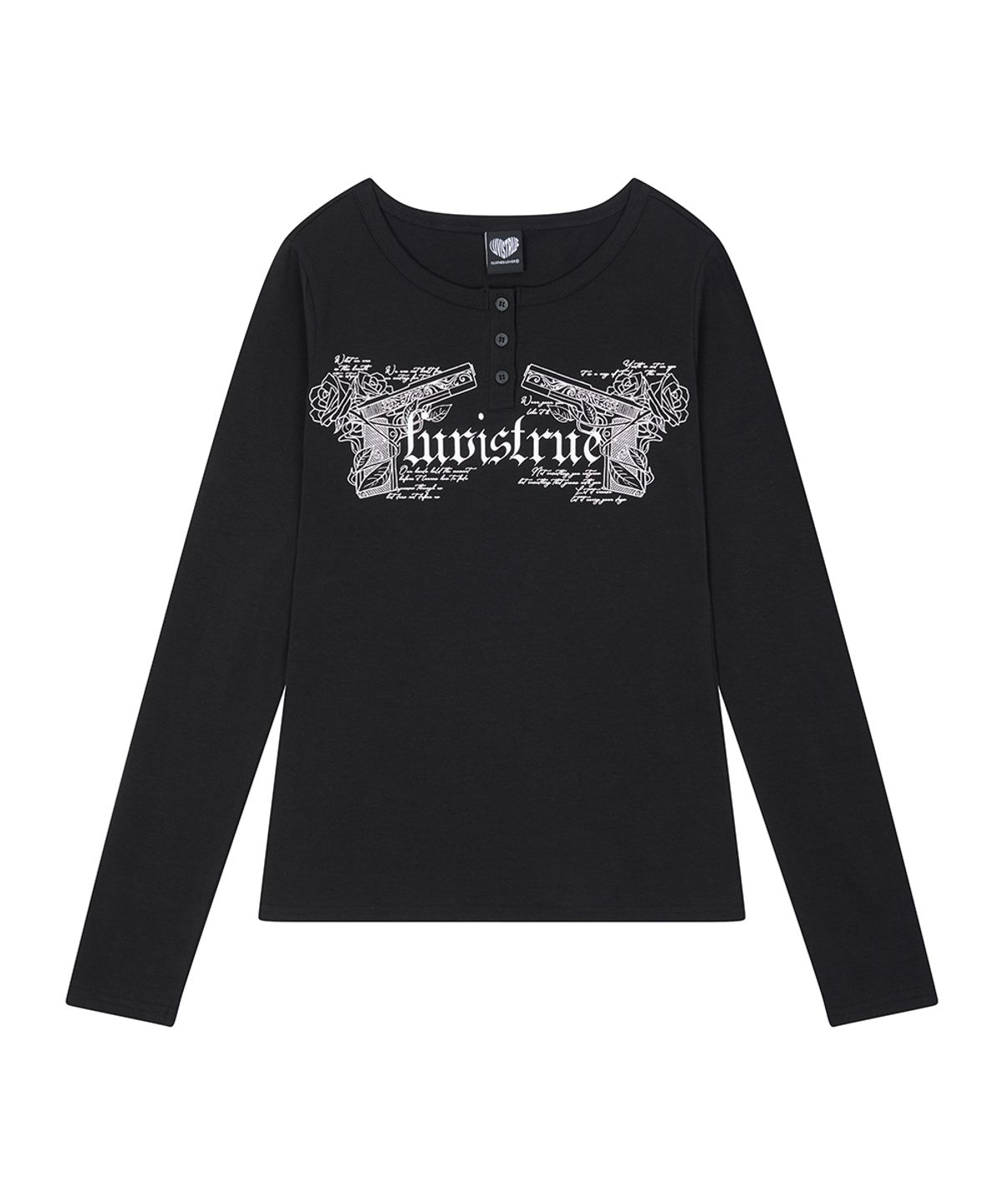 러브이즈트루(LUVISTRUE) RL DOUBLE GUN LONG SLEEVE(BLACK)