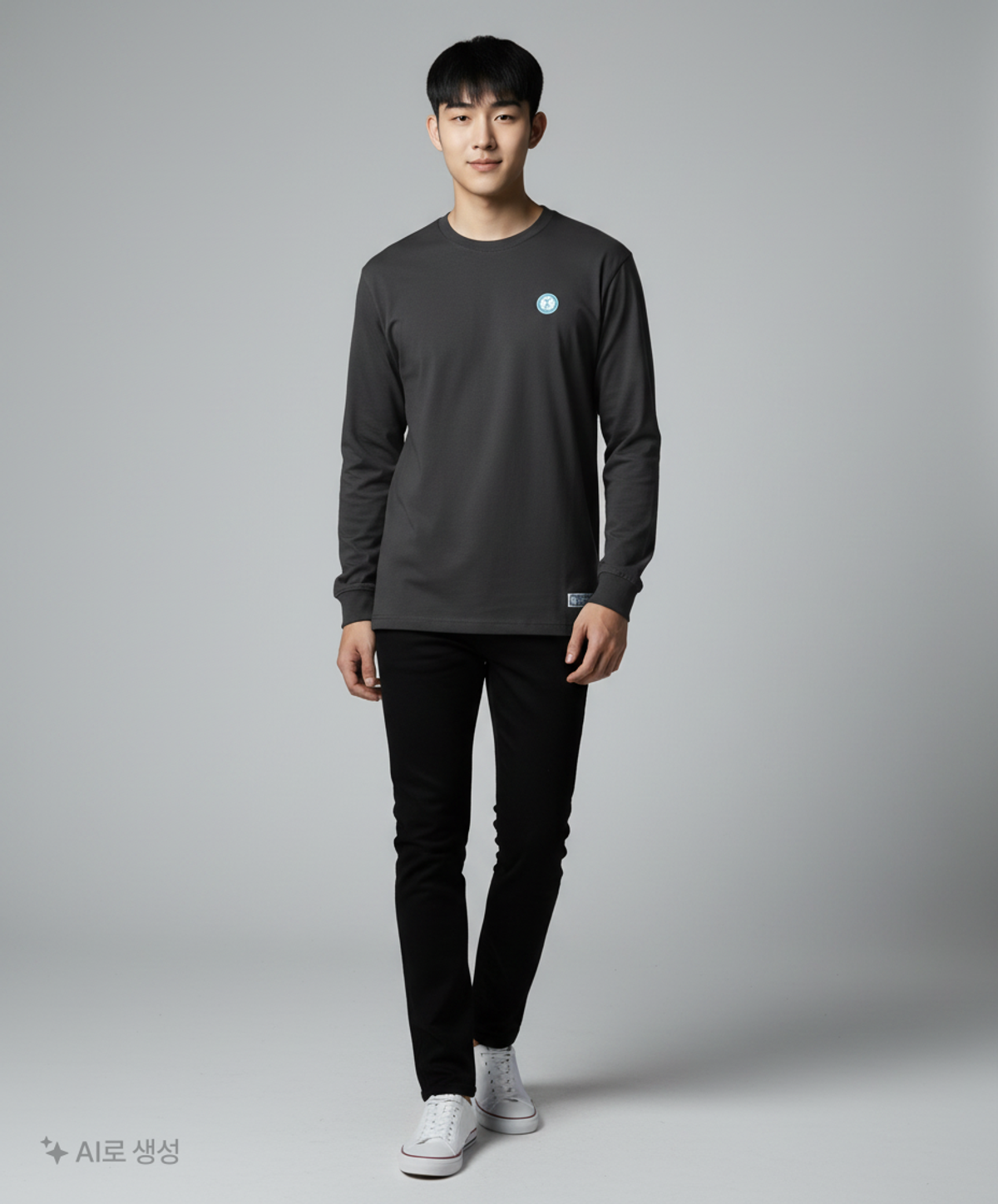 디스커스 애슬레틱(DISCUS ATHLETIC) [2PACK] 오버 핏 발열 힛코튼 롱슬리브 블랭크 티셔츠 화이트&블랙 XL