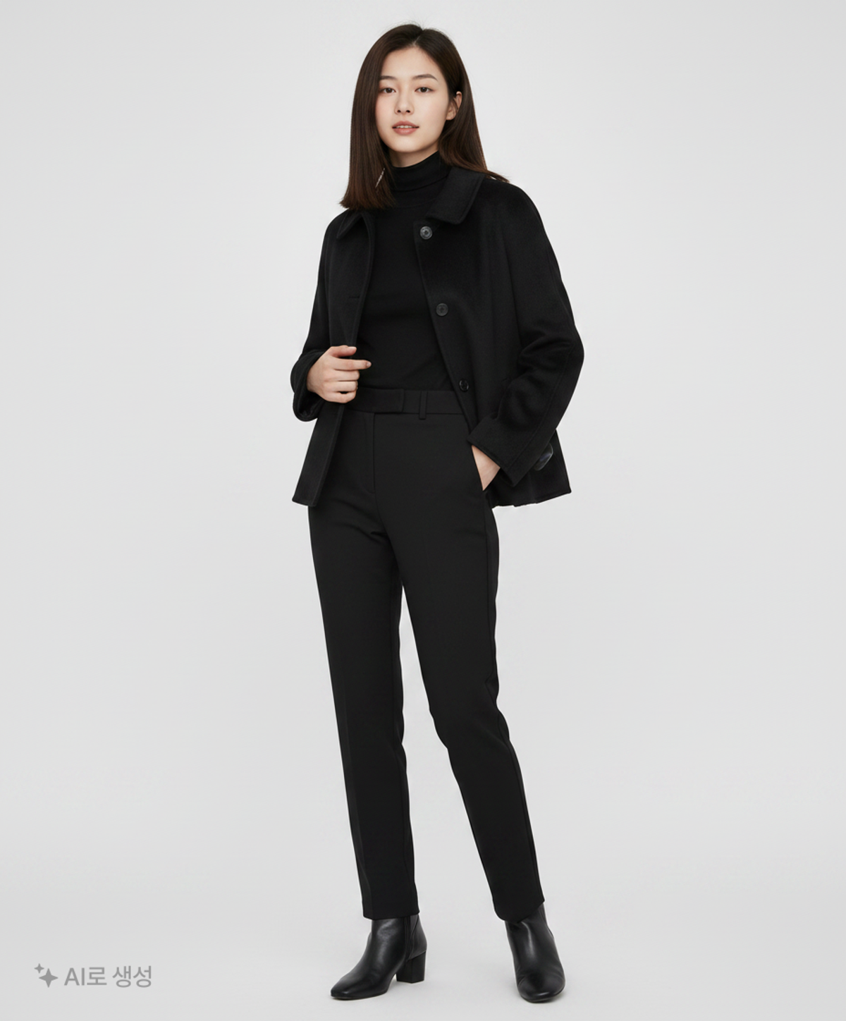 마리끌레르(MARIE CLAIRE) 핸드메이드 카라 자켓(MAFDJK02CBK) XS