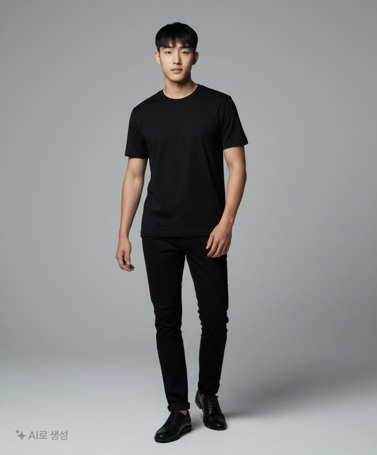 무신사 스탠다드(MUSINSA STANDARD) 릴렉스 핏 크루 넥 티셔츠 2팩 [블랙/블랙] XL