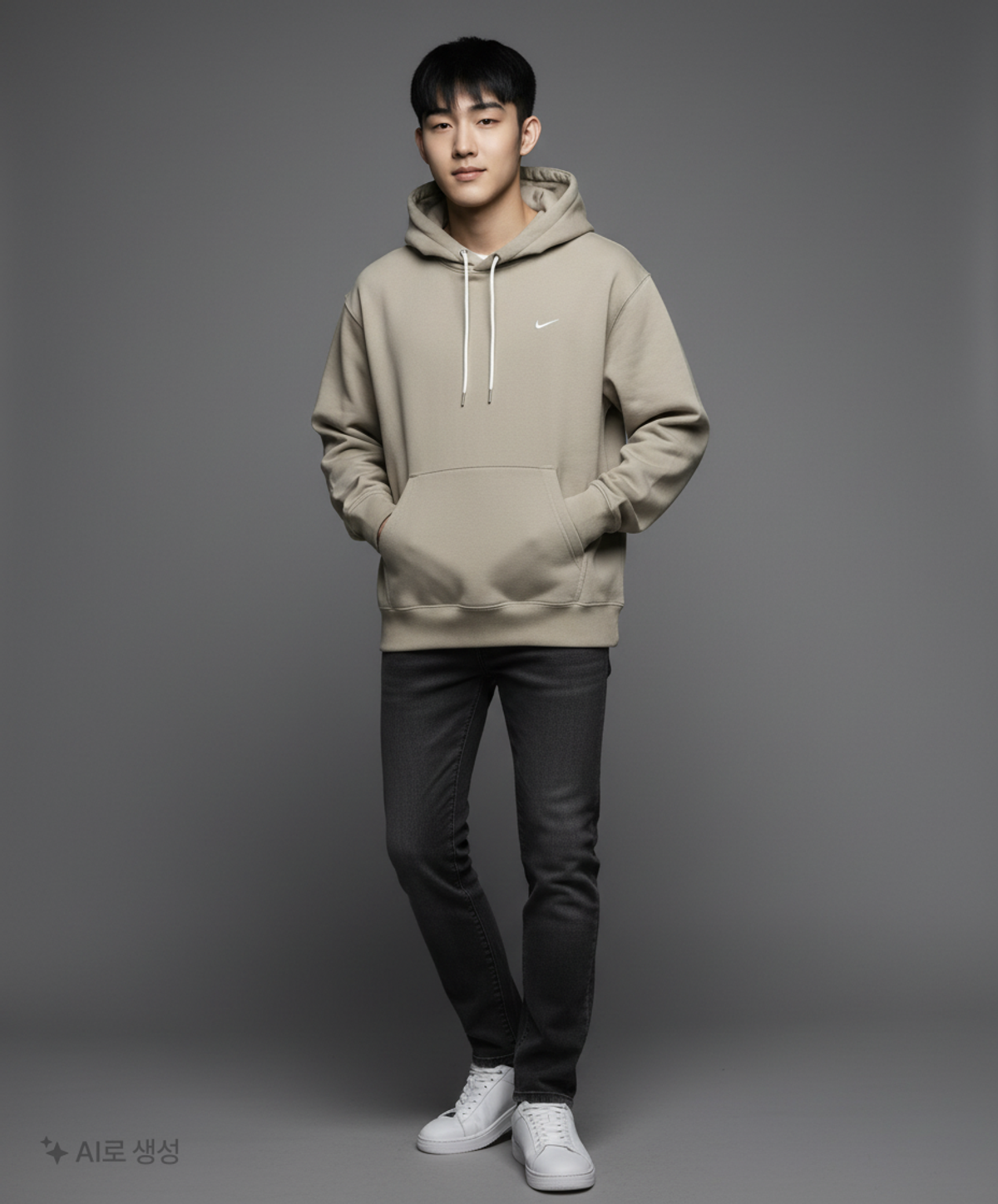 나이키(NIKE) 솔로 스우시 플리스 풀오버 후디 M - 라이트 아미:화이트 / DX1356-320 XL