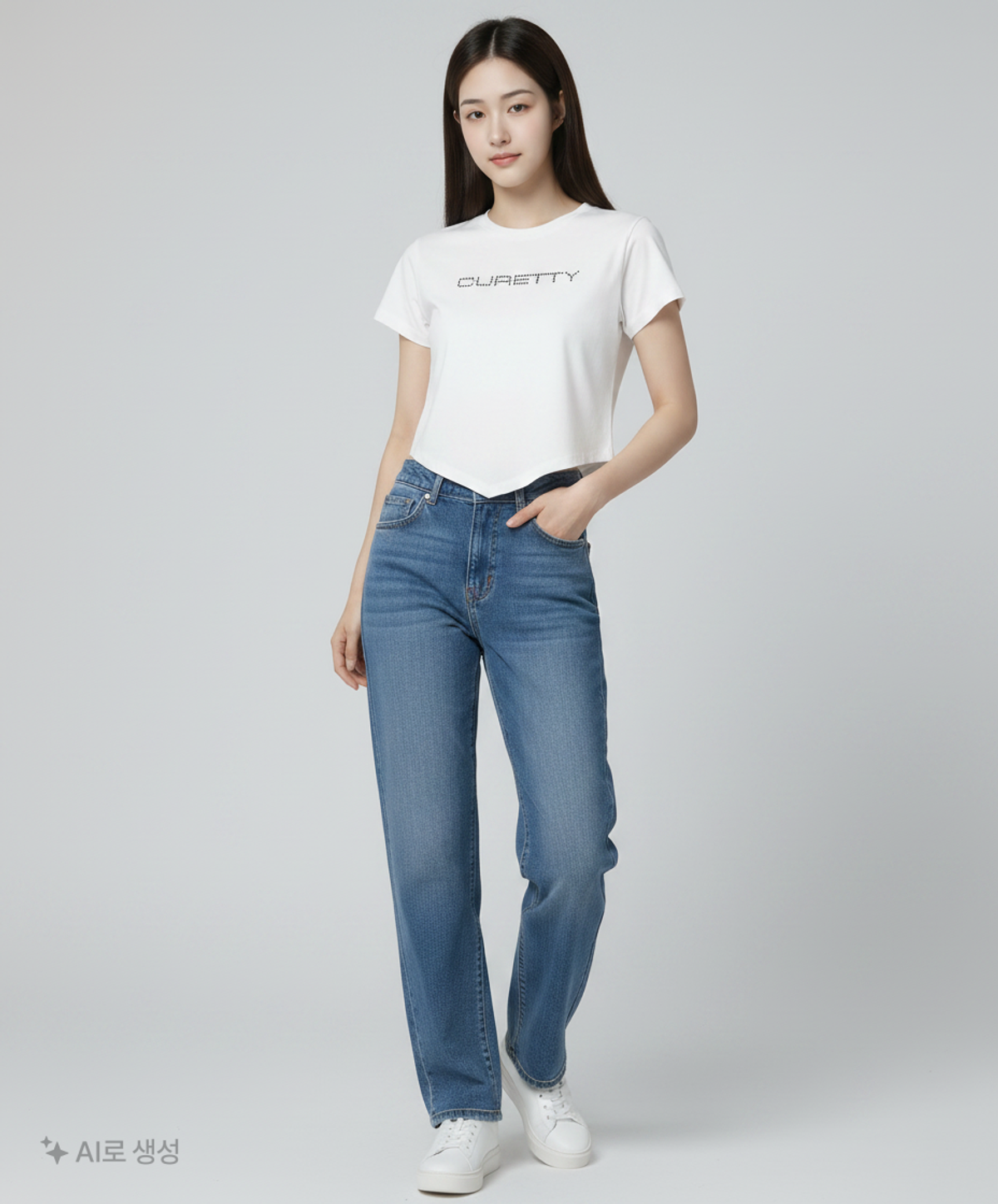 큐리티(CURETTY) C DIAGONAL HEMLINE T-SHIRT_BLACK S