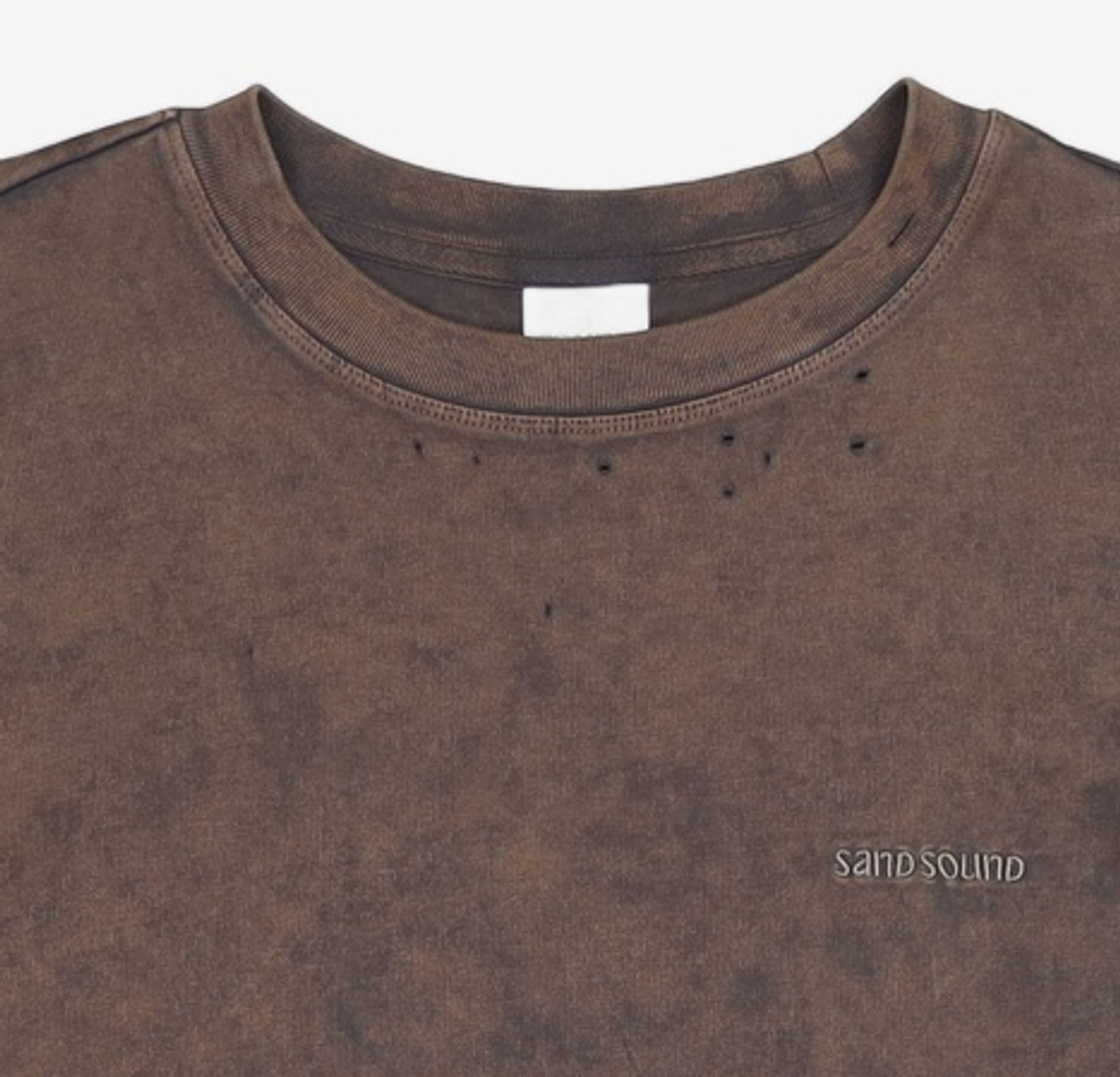 샌드 사운드(SAND SOUND) Pigment Dyeing Destroyed Half Sleeve TShirt  Orange L