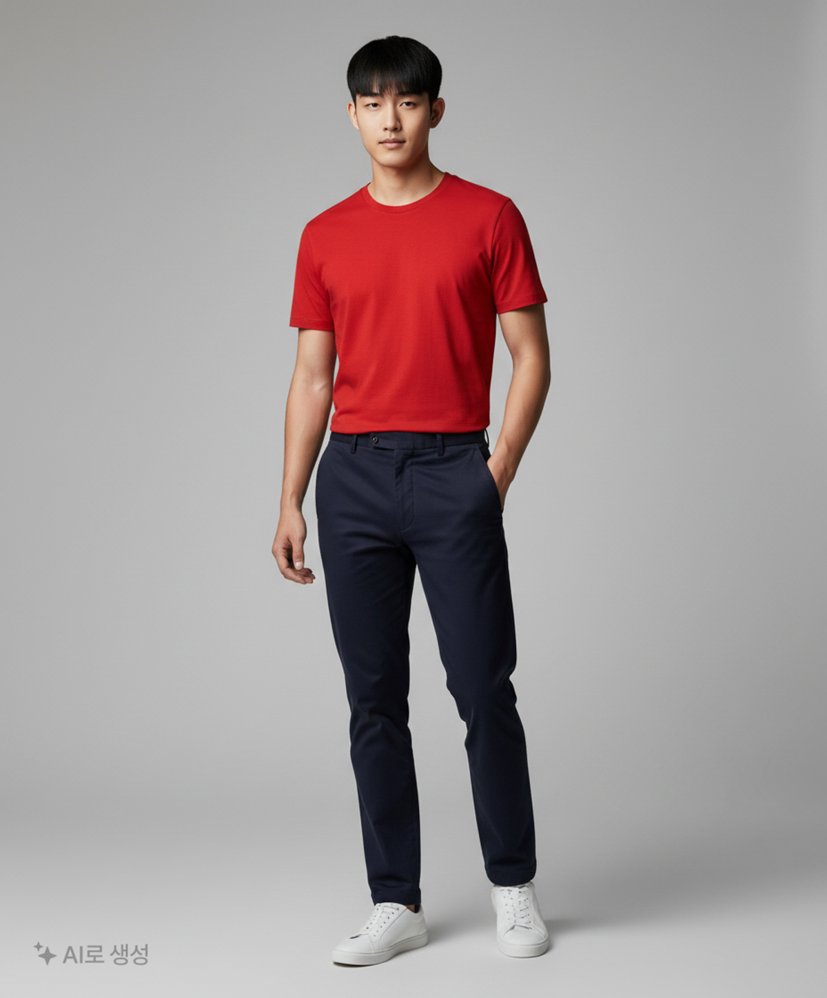 무신사 스탠다드(MUSINSA STANDARD) 베이식 크루 넥 티셔츠 [레드] 105