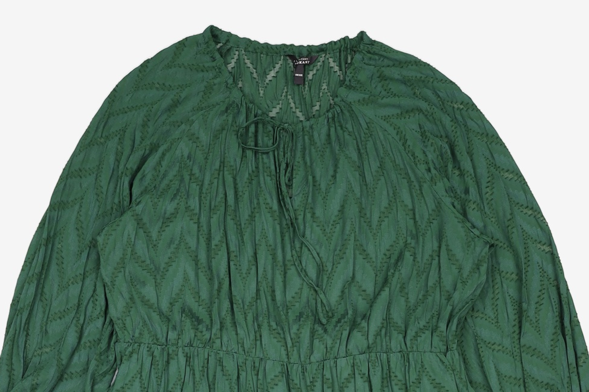 룩캐스트(LOOKAST) GREEN PLEATED LONG DRESS ONE SIZE