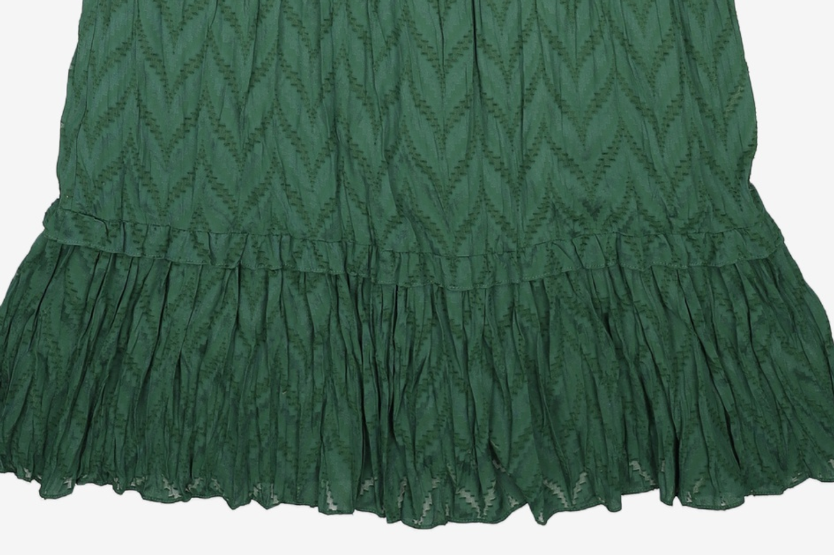 룩캐스트(LOOKAST) GREEN PLEATED LONG DRESS ONE SIZE