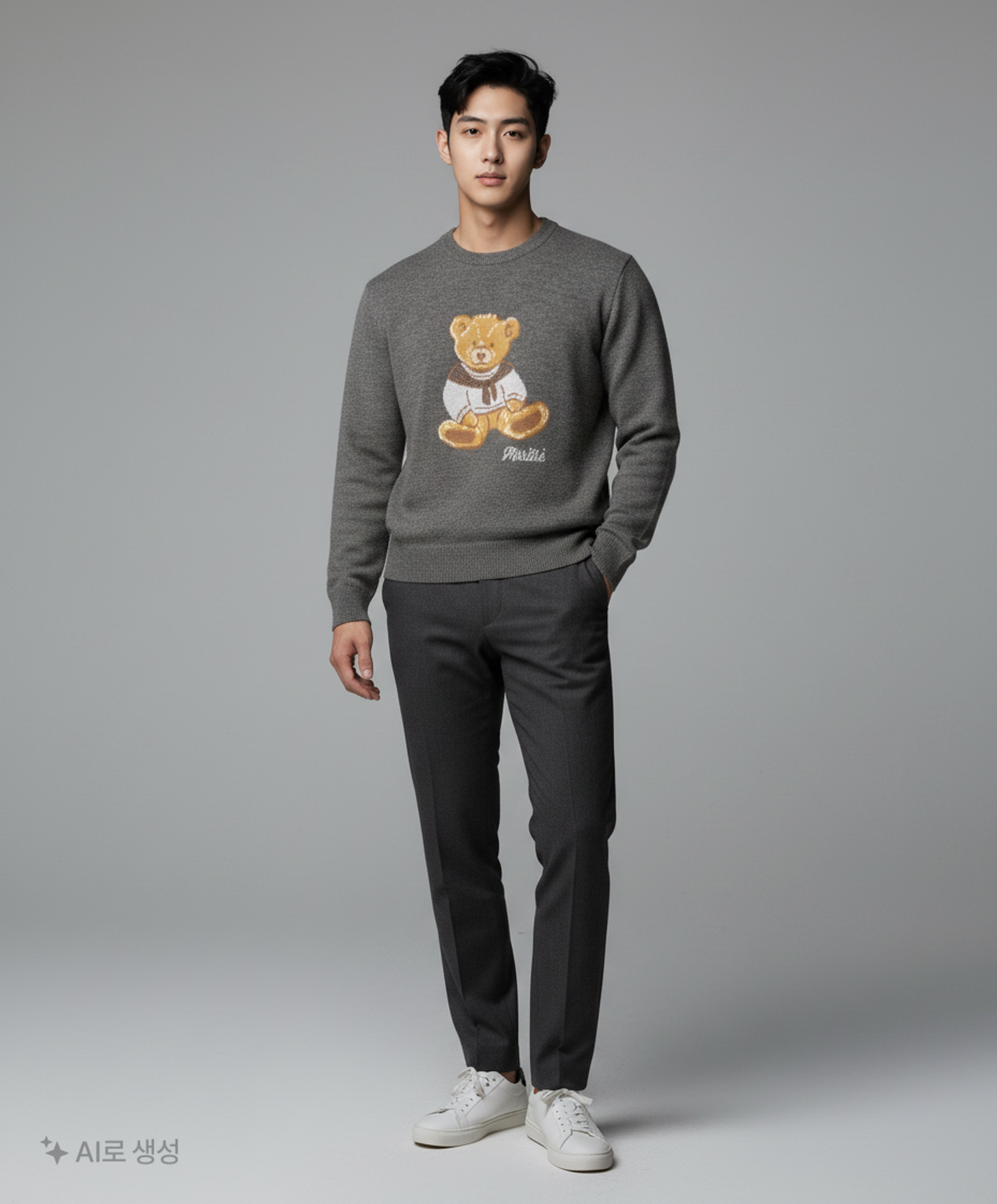 마리떼 프랑소와 저버(MARITHÉ + FRANҪOIS GIRBAUD) DOODLE BEAR SWEATER ivory M