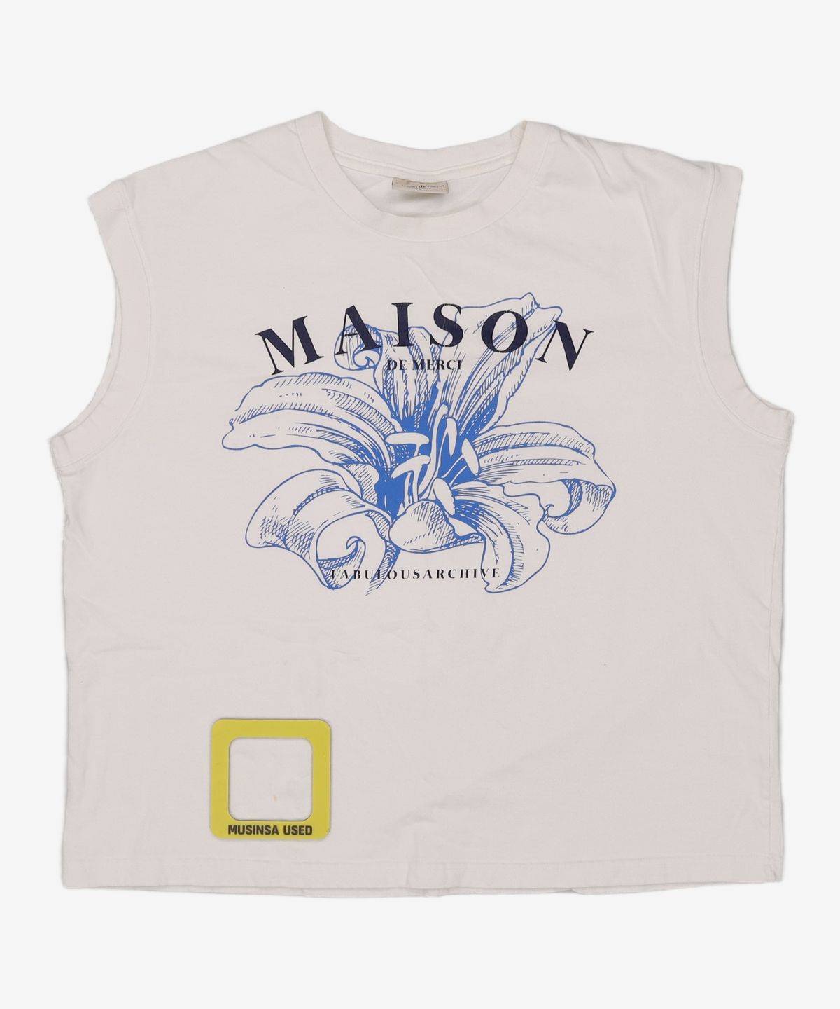 라 메종 스튜디오(LA MAISON STUDIO) UNISEX 오버핏 싱글 MAISON프린팅 슬리브리스 탑 애쉬그레이(FCB2TS300M) L