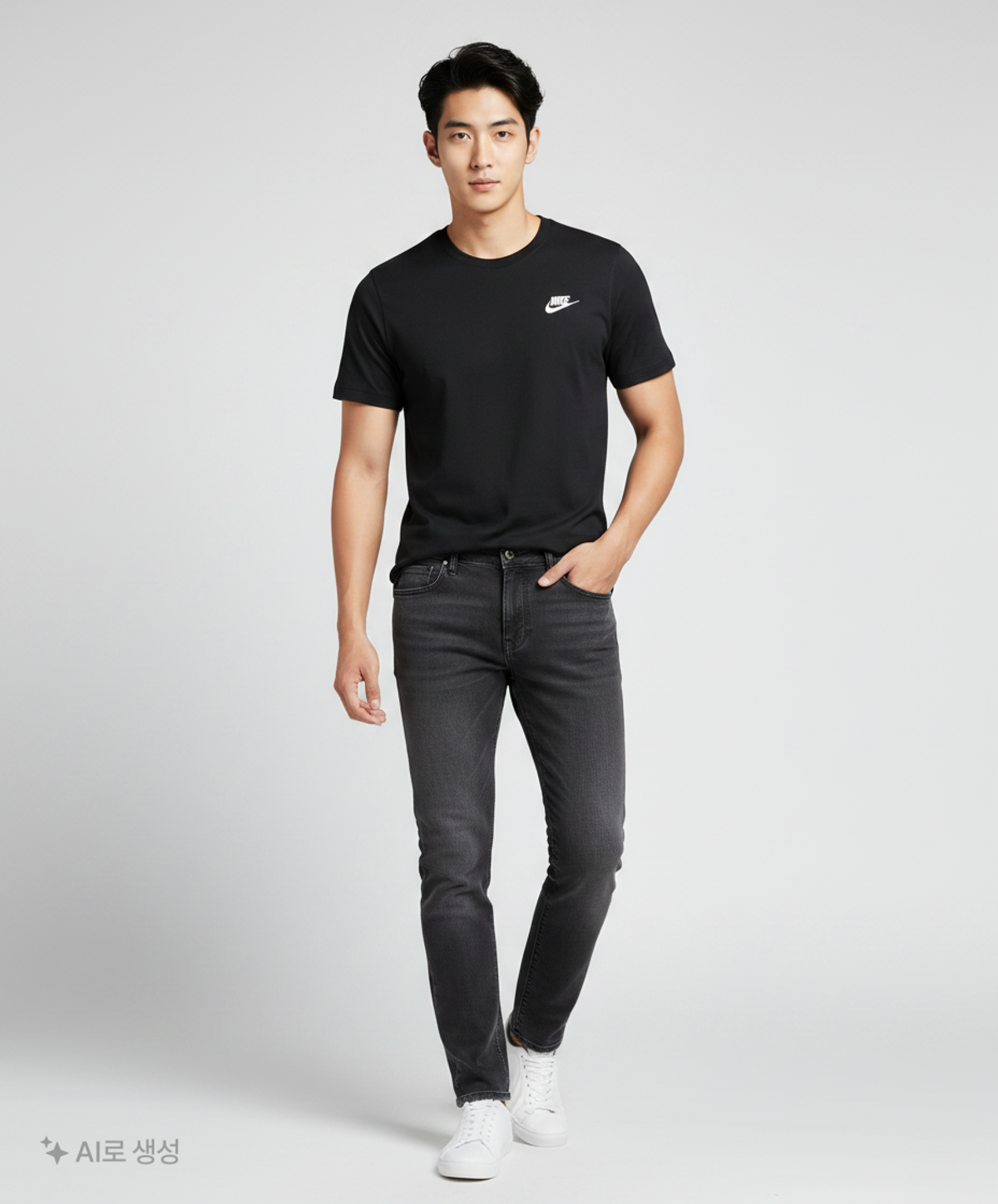 나이키(NIKE) 스포츠웨어 클럽 티셔츠 M - 블랙:화이트 / AR4999-013 XL