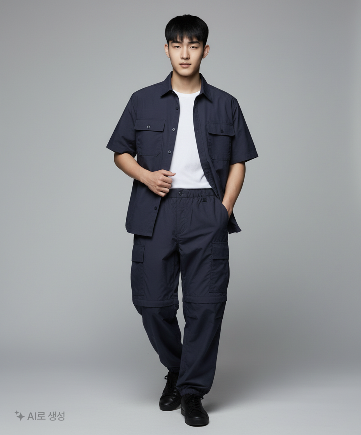 커스텀멜로우(CUSTOMELLOW) 2-way detachable set-up cargo pants_CWPAM22472NYD 86-94