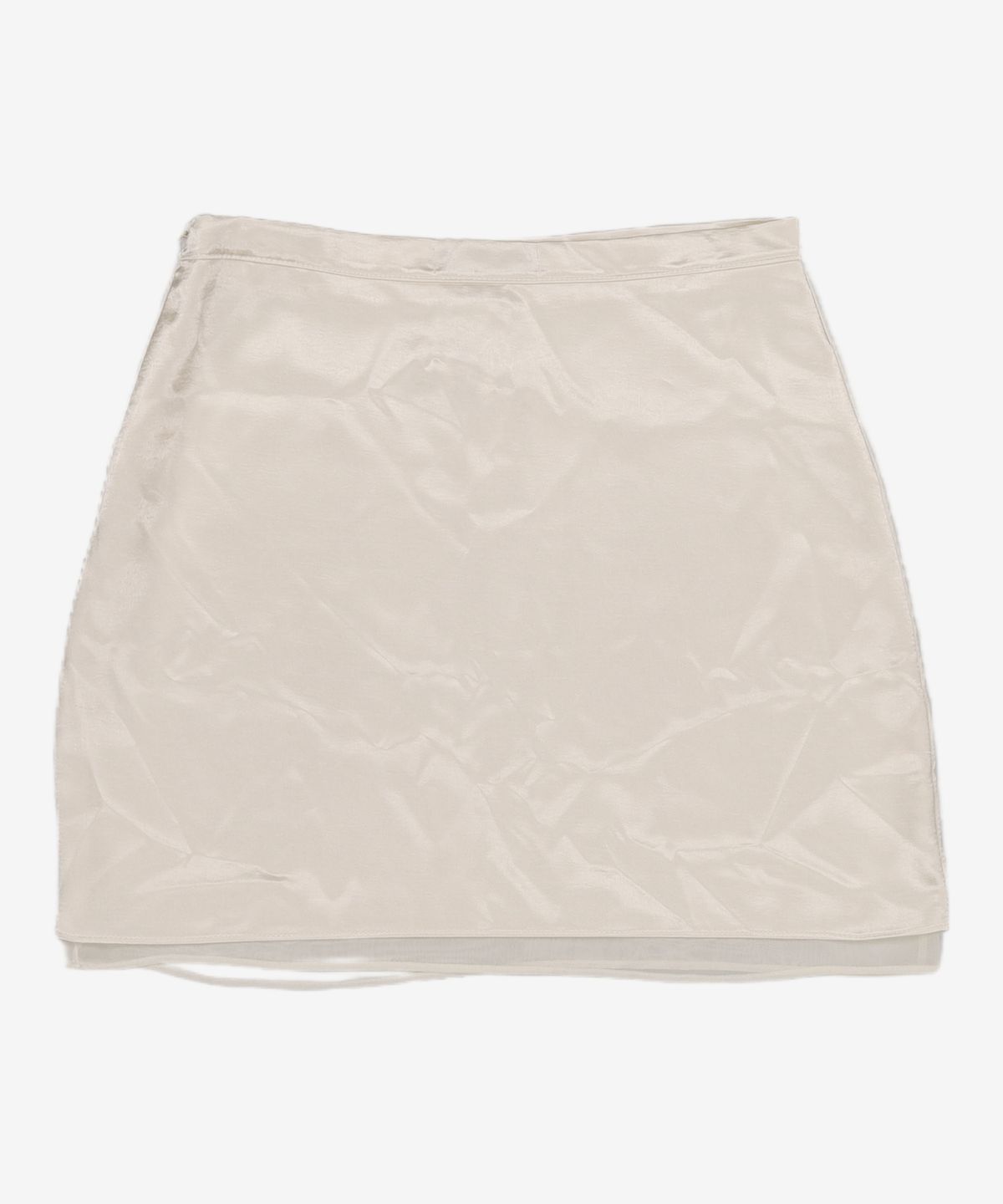 헤인트(HAINT) MIST DOUBLE LAYERED SATIN MINI SKIRT 3COL_IVORY M