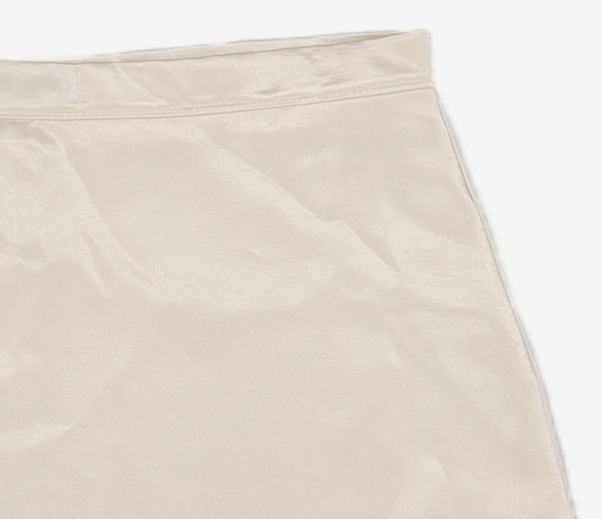 헤인트(HAINT) MIST DOUBLE LAYERED SATIN MINI SKIRT 3COL_IVORY M